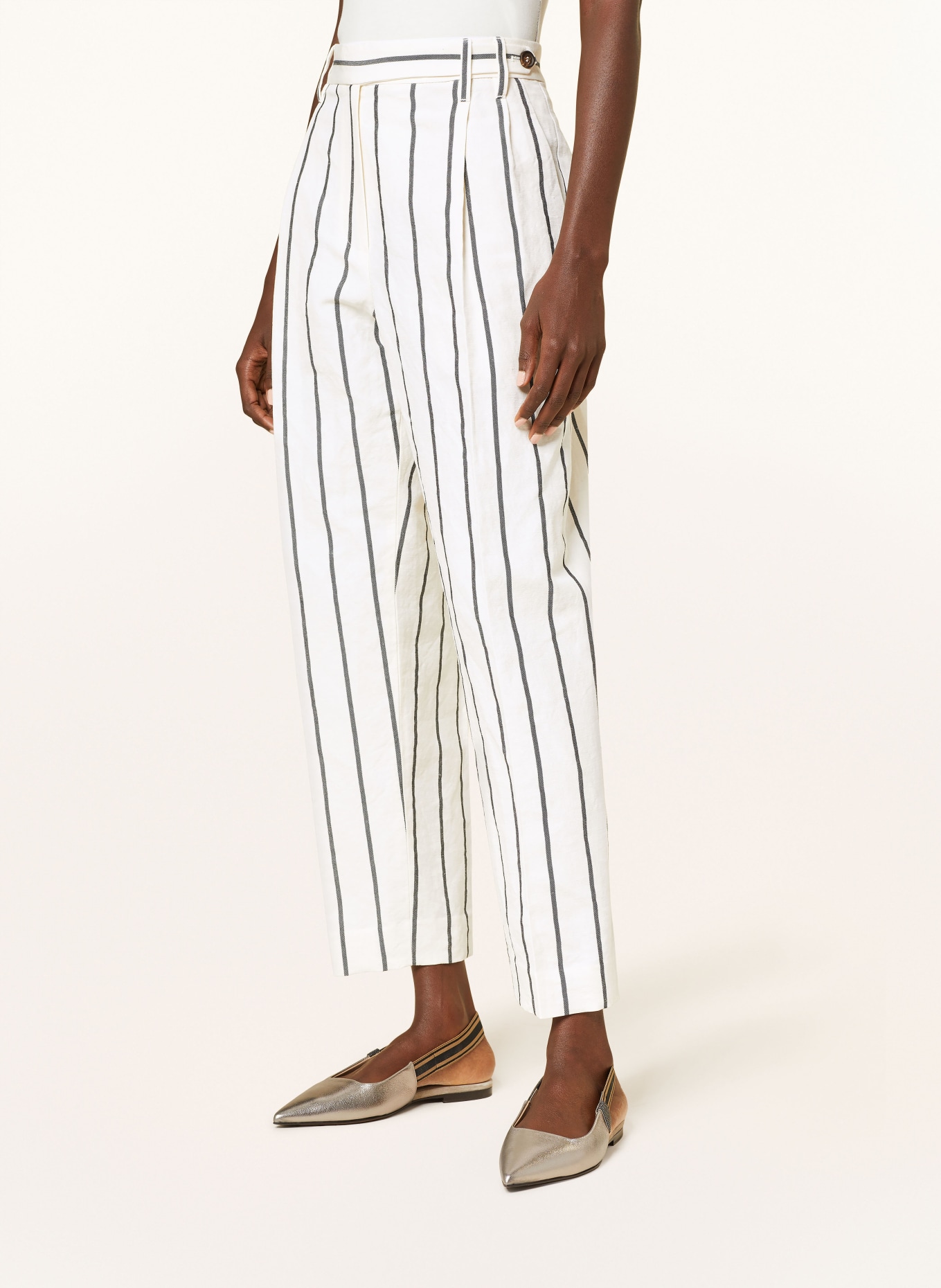 Soft Tailored Pleat Panelled Wide Leg Pants