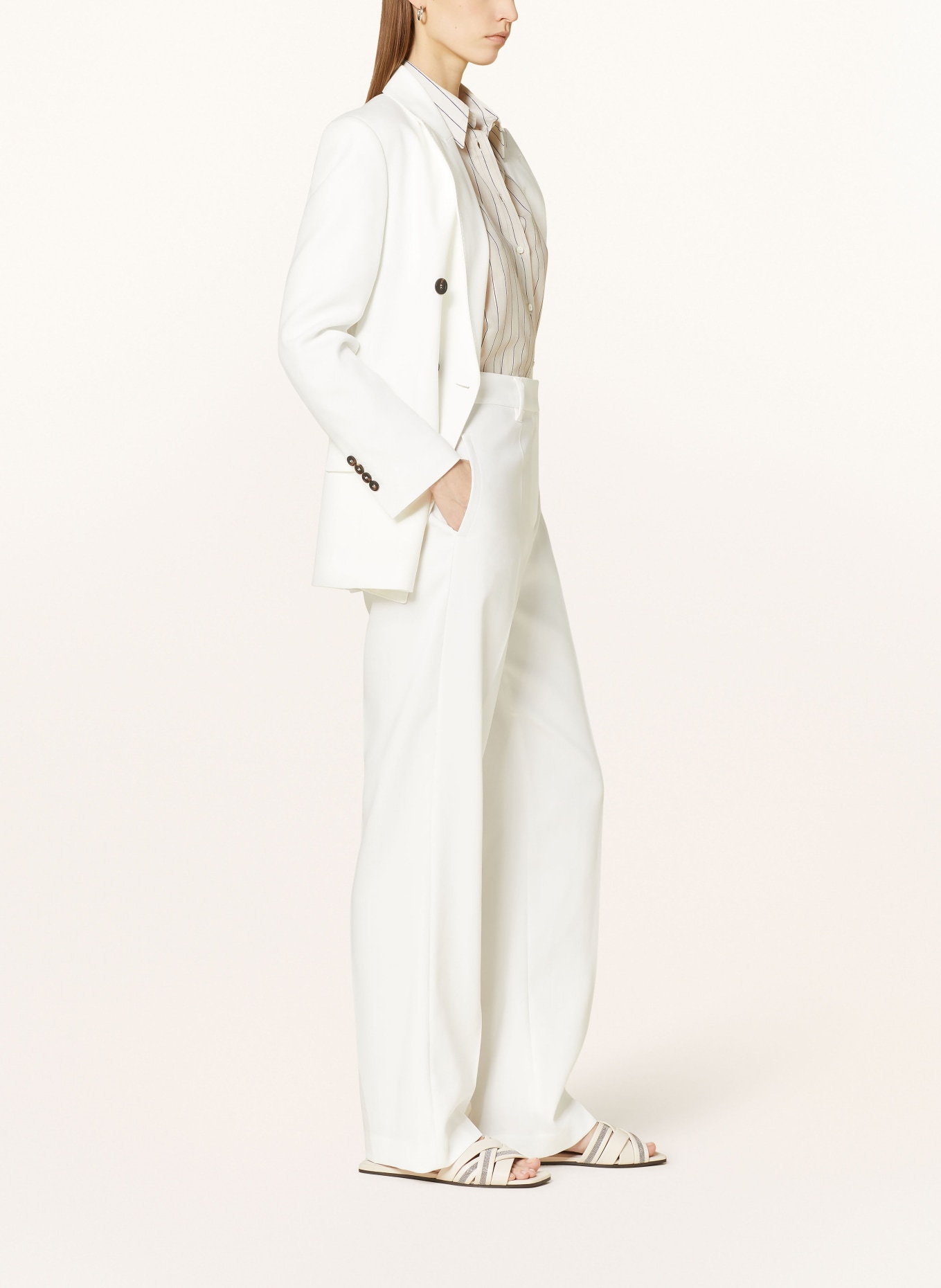 BRUNELLO CUCINELLI Wide leg trousers, Color: WHITE (Image 4)