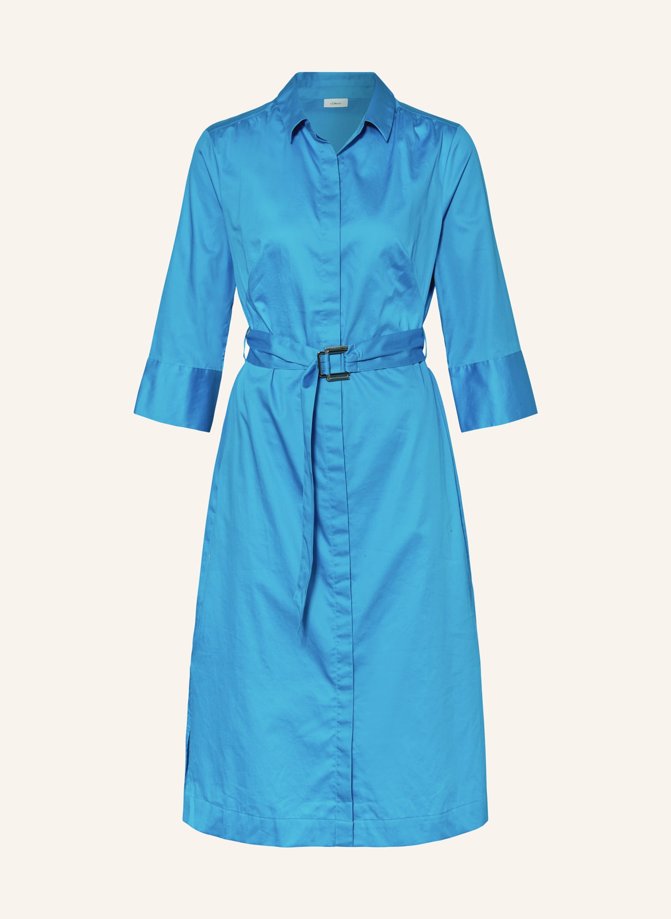 s.Oliver BLACK LABEL Shirt dress with 3/4 sleeves, Color: BLUE (Image 1)