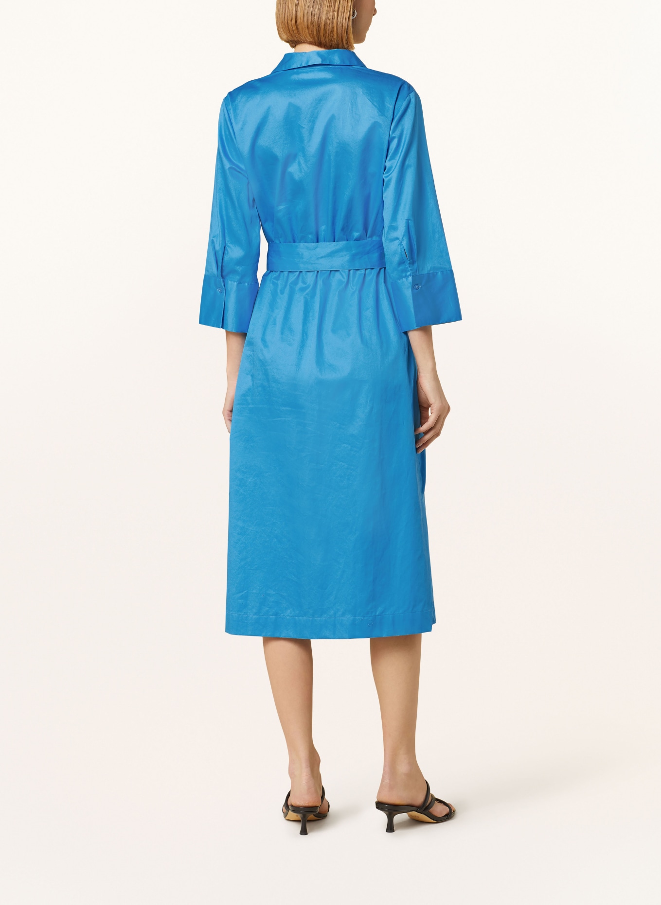 s.Oliver BLACK LABEL Shirt dress with 3/4 sleeves, Color: BLUE (Image 3)