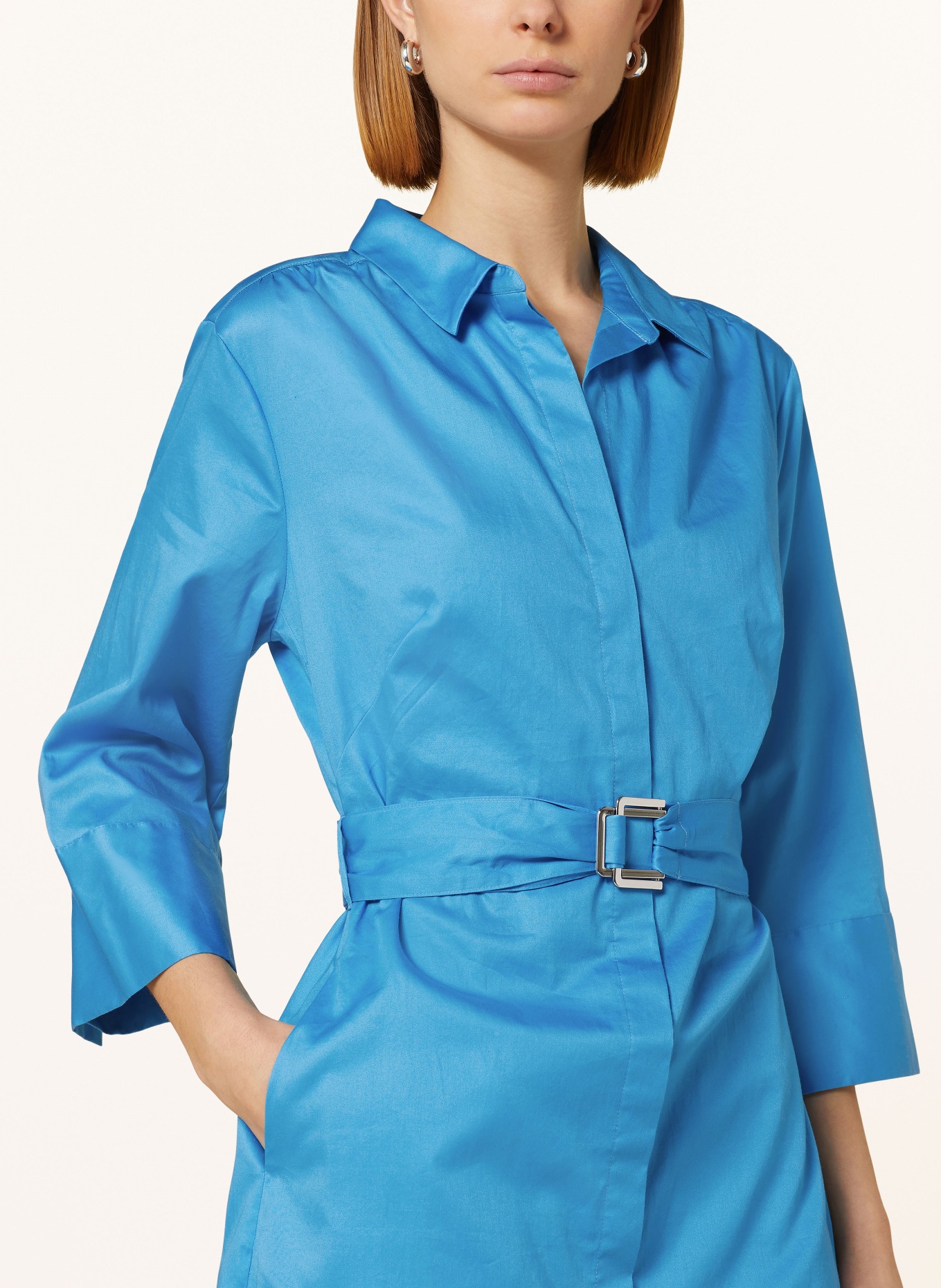 s.Oliver BLACK LABEL Shirt dress with 3/4 sleeves, Color: BLUE (Image 4)