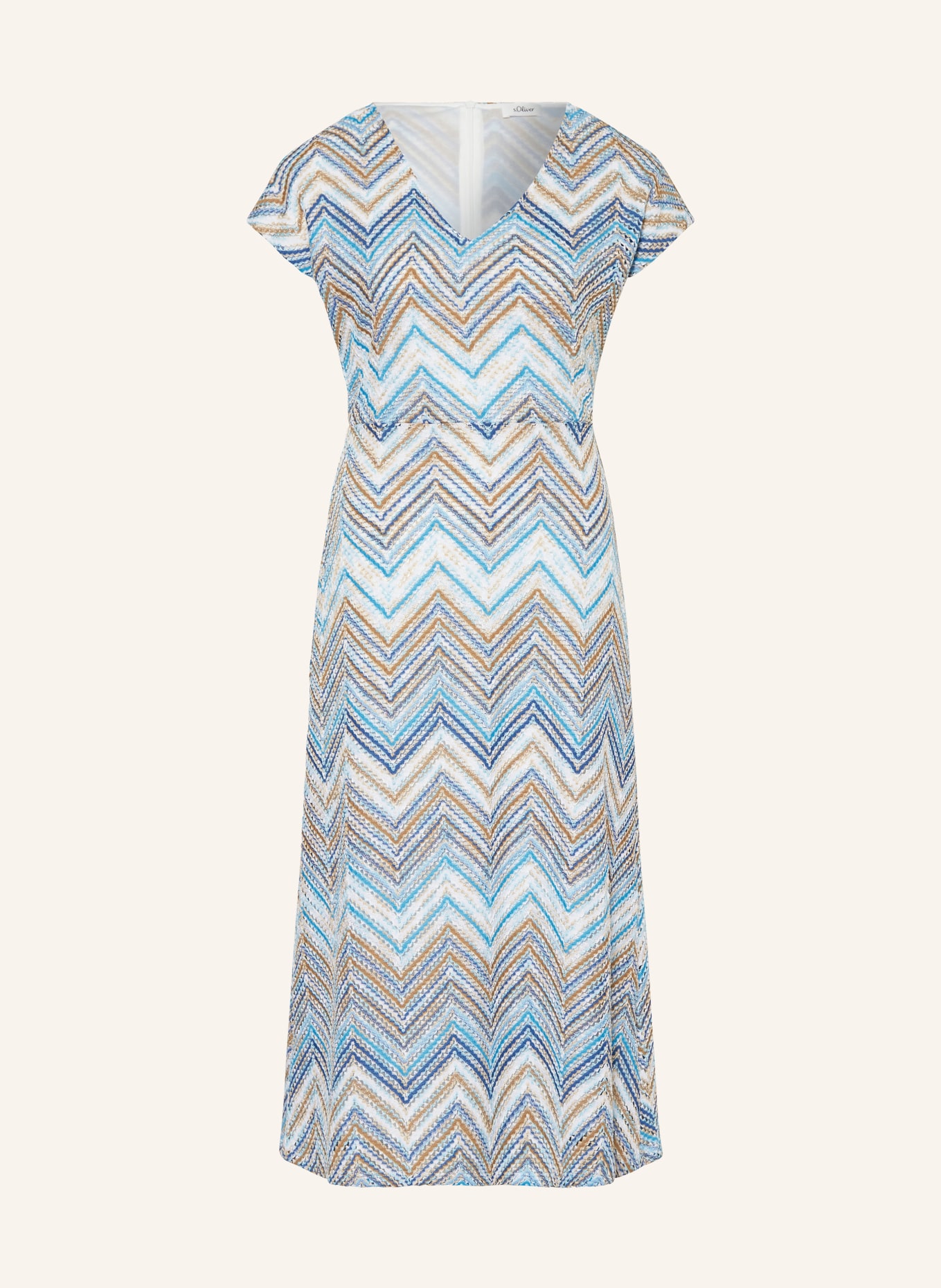 s.Oliver BLACK LABEL Knit dress, Color: LIGHT BLUE/ BEIGE/ WHITE (Image 1)