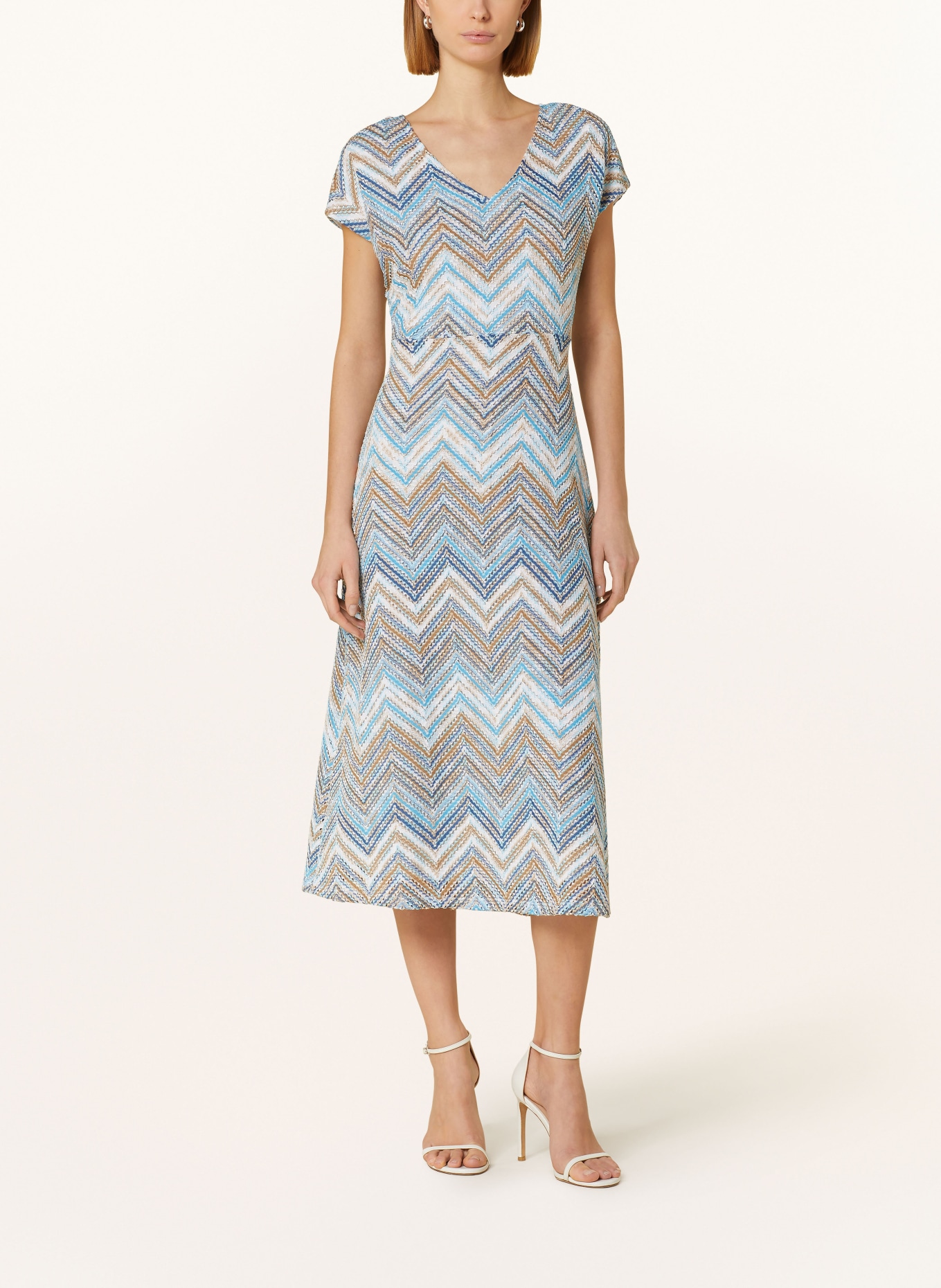 s.Oliver BLACK LABEL Knit dress, Color: LIGHT BLUE/ BEIGE/ WHITE (Image 2)