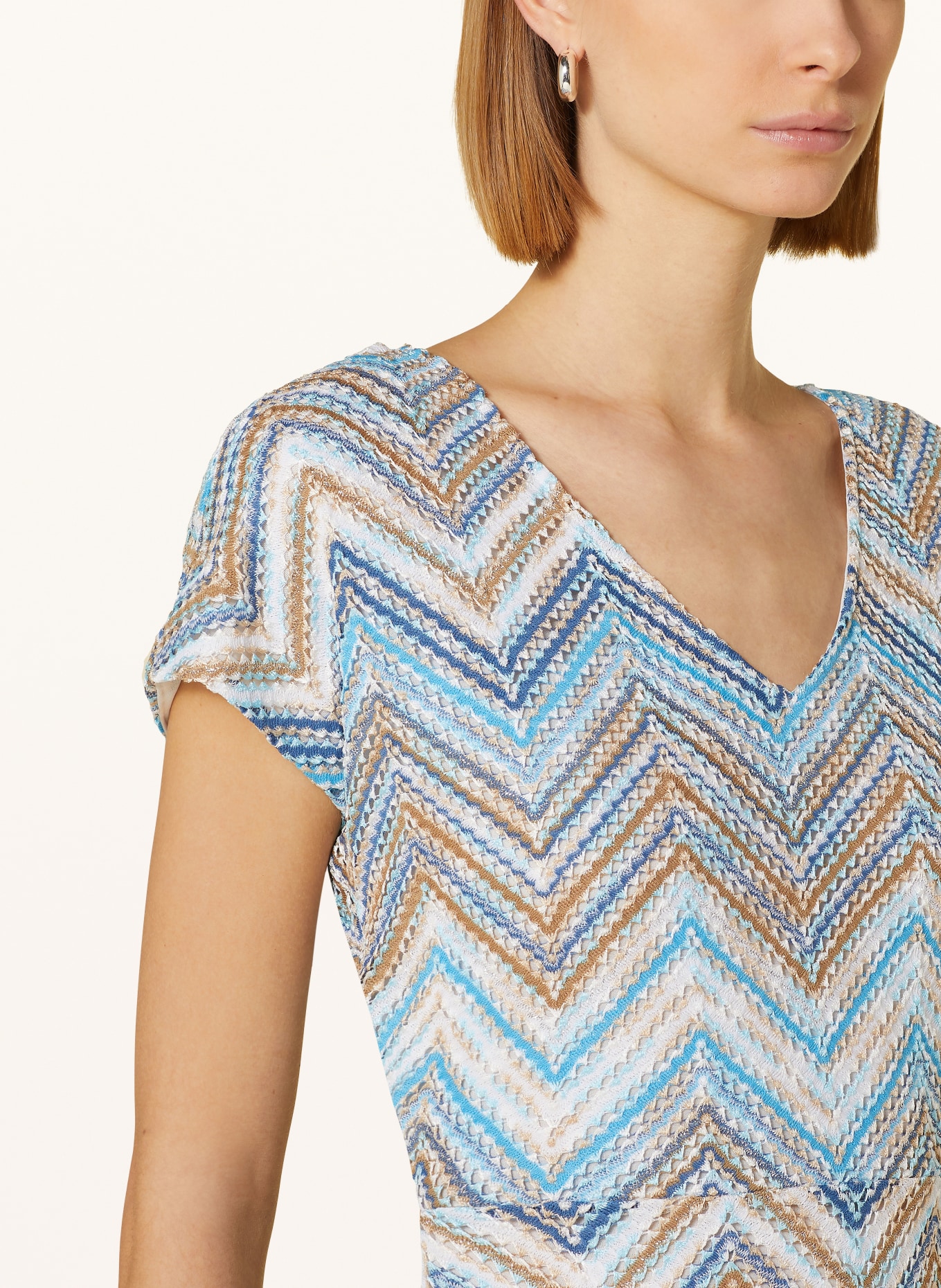 s.Oliver BLACK LABEL Knit dress, Color: LIGHT BLUE/ BEIGE/ WHITE (Image 4)