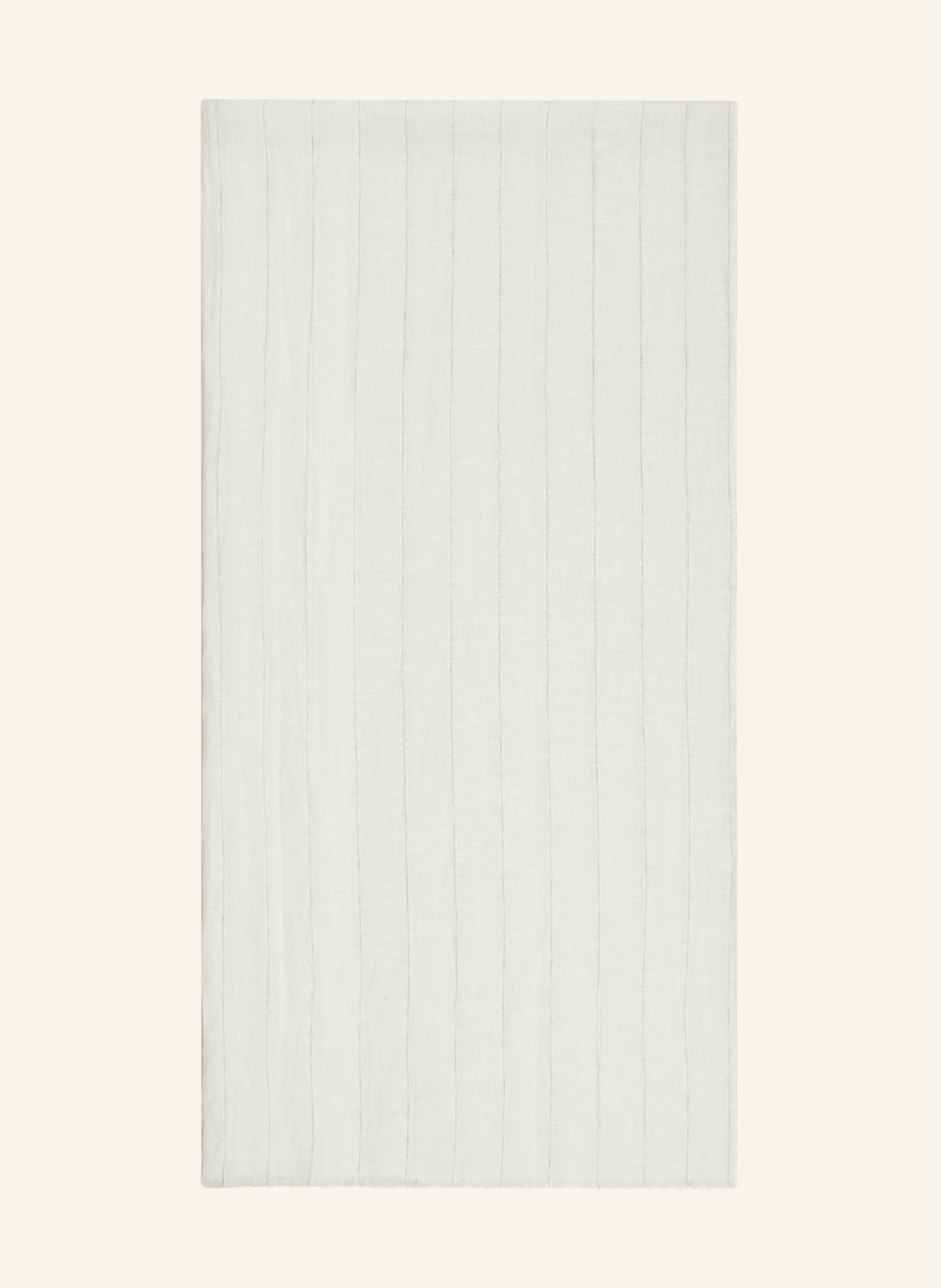 BRUNELLO CUCINELLI Linen scarf with glitter thread, Color: WHITE (Image 1)