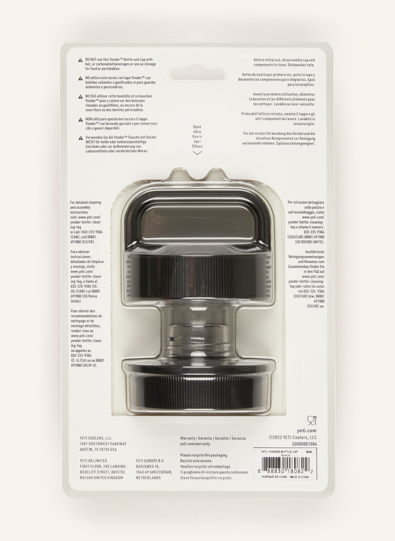 YETI Water bottle stopper YONDER™, Color: BLACK/ WHITE (Image 2)