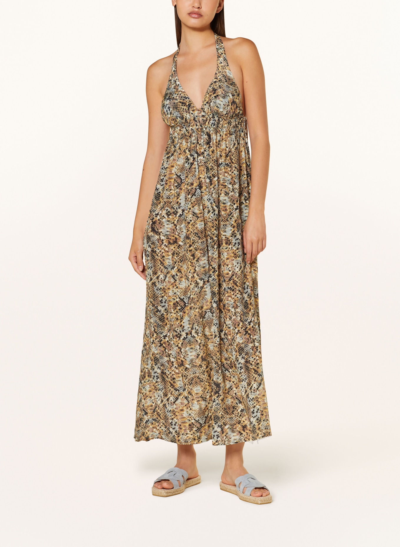 MARYAN MEHLHORN Beach dress SERPENT with silk, Color: LIGHT BROWN/ BROWN (Image 2)