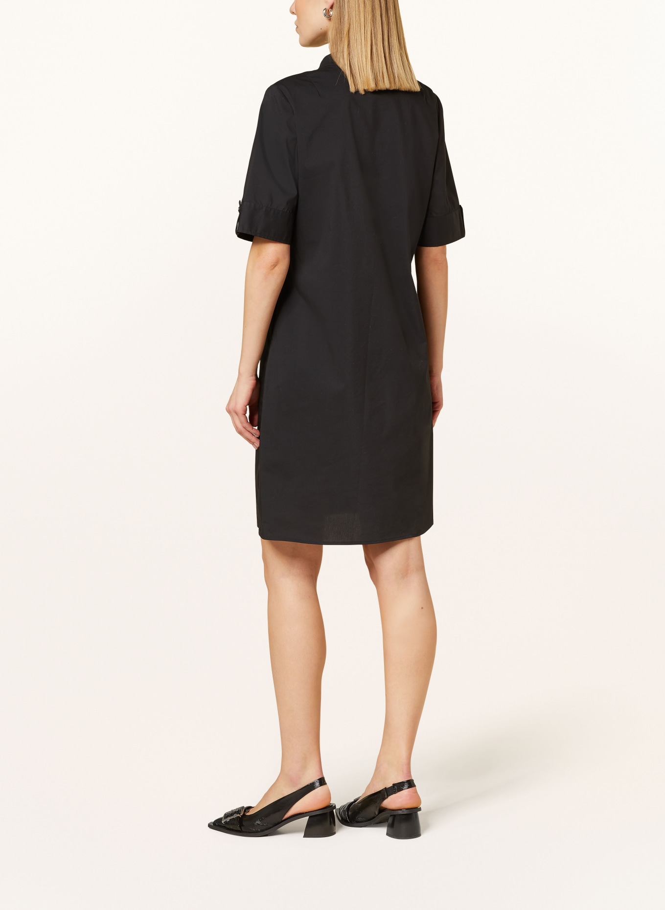 comma Dress with 3/4 sleeves, Color: BLACK (Image 3)