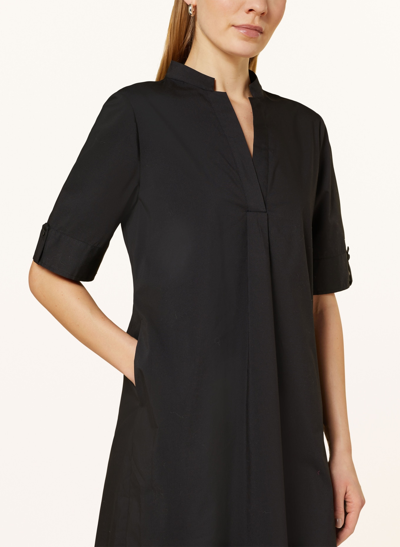 comma Dress with 3/4 sleeves, Color: BLACK (Image 4)