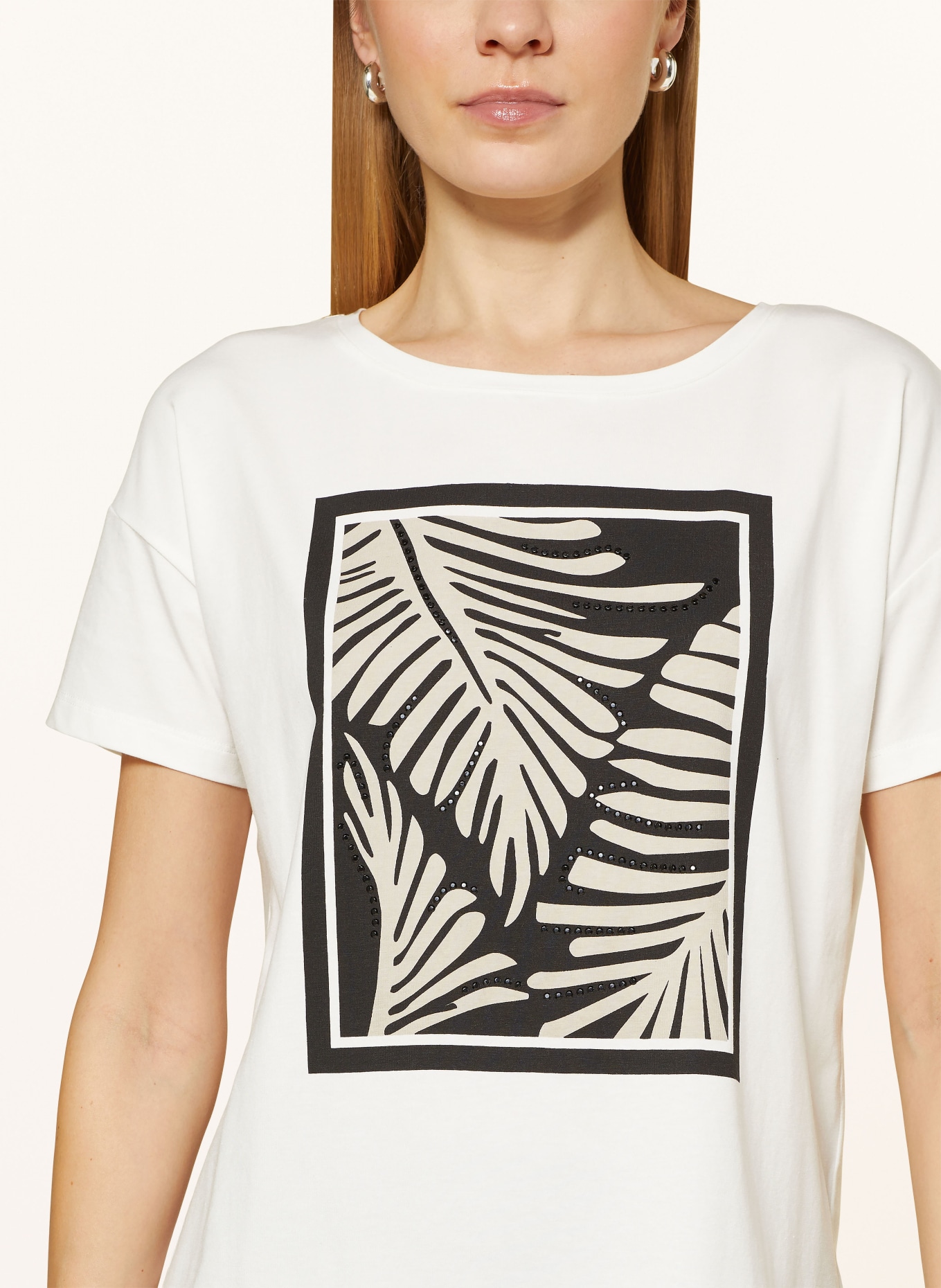 comma T-Shirt mit Schmucksteinen, Farbe: WEISS (Bild 4)