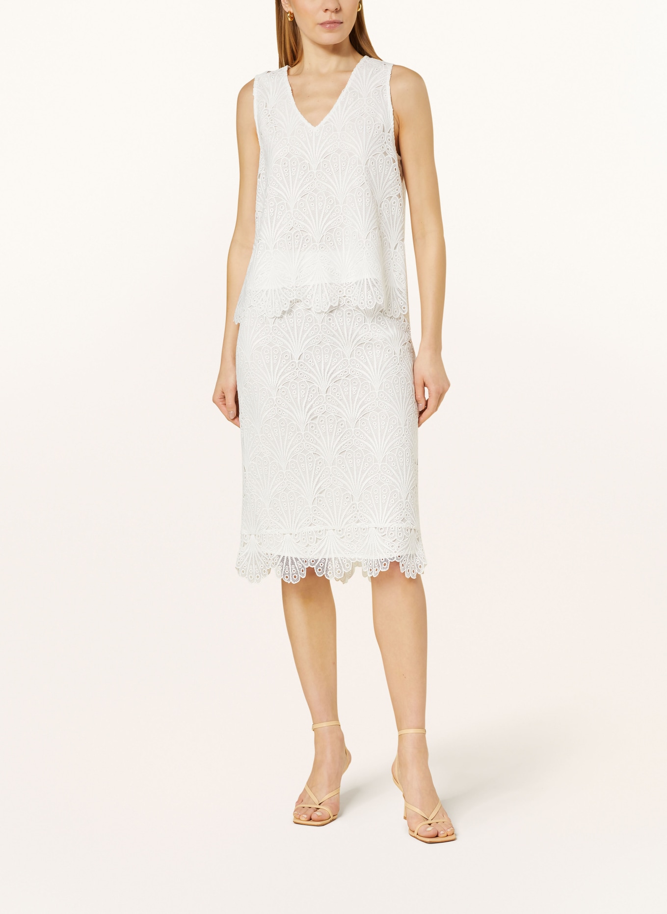 comma Skirt in broderie anglaise, Color: WHITE (Image 2)