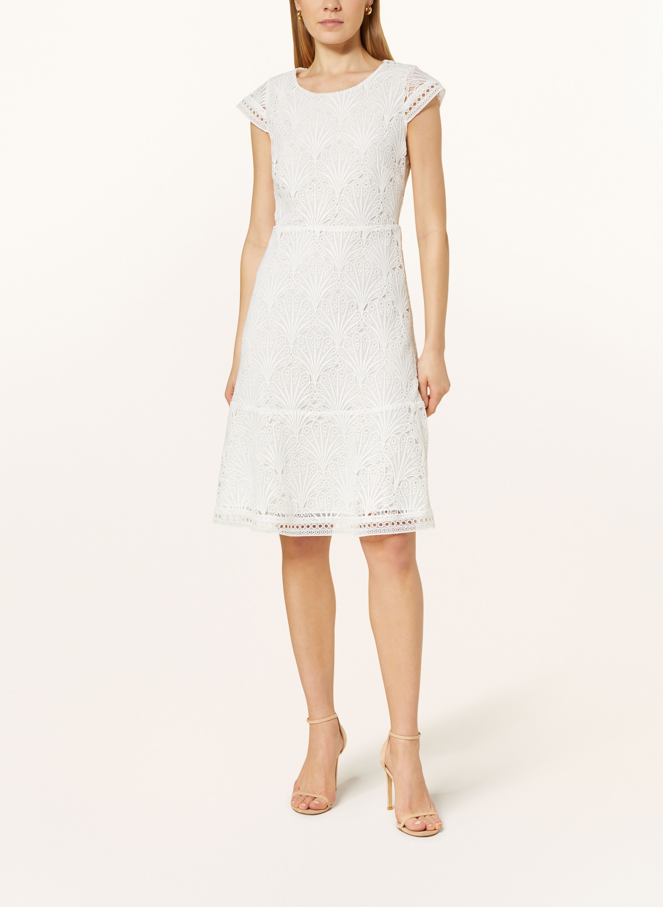 comma Dress with lace, Color: WHITE (Image 2)