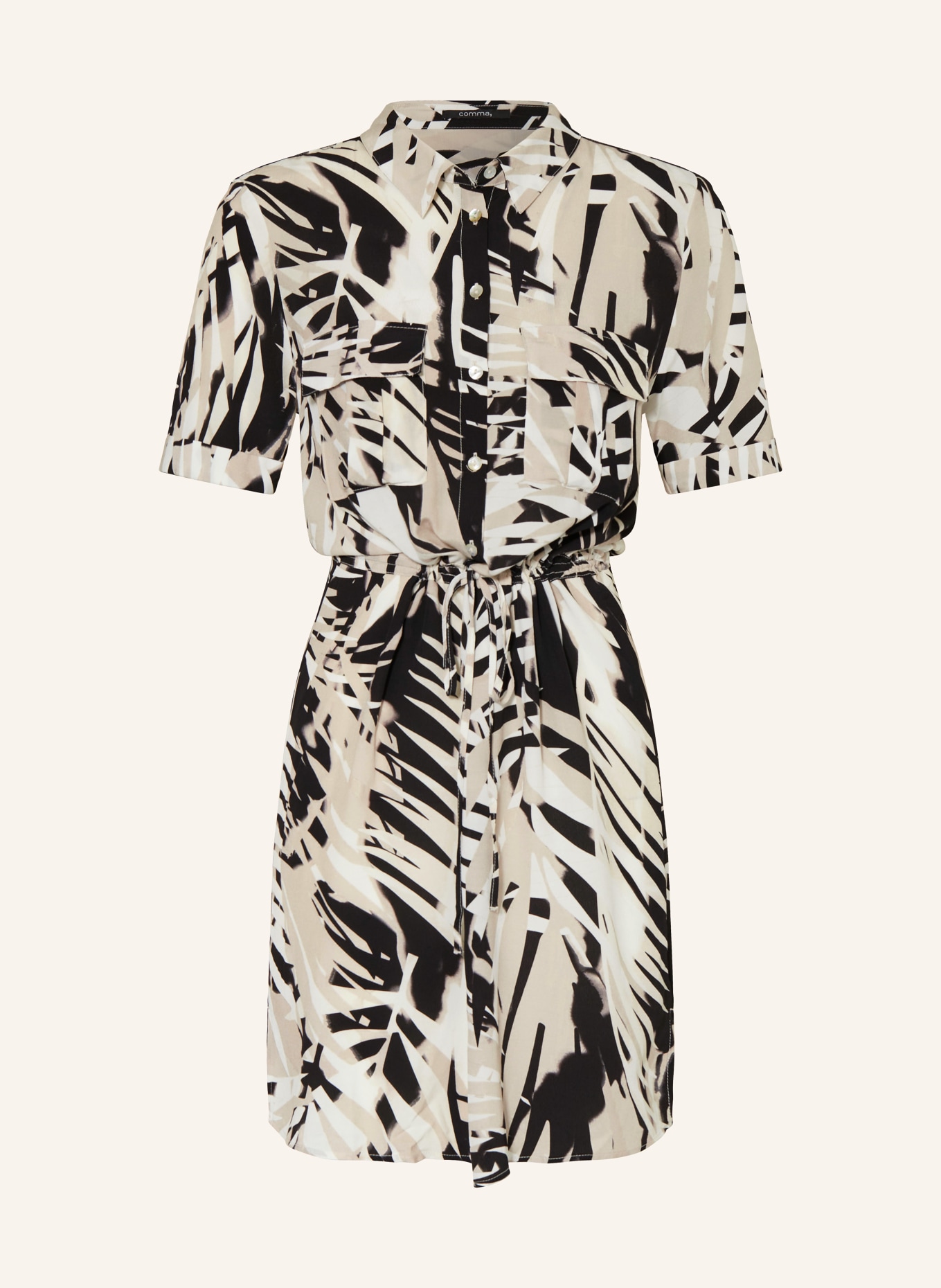 comma Shirt dress, Color: CREAM/ BLACK (Image 1)