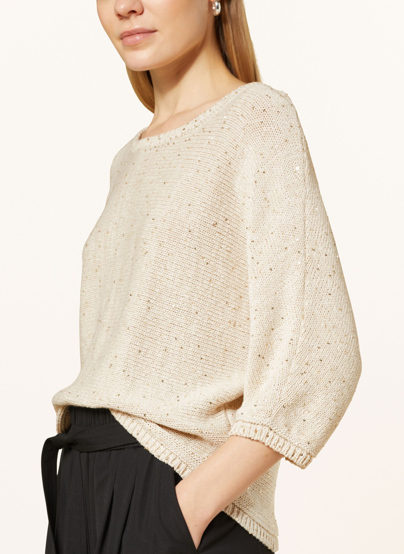 comma Sweater with glitter thread, Color: CREAM (Image 4)