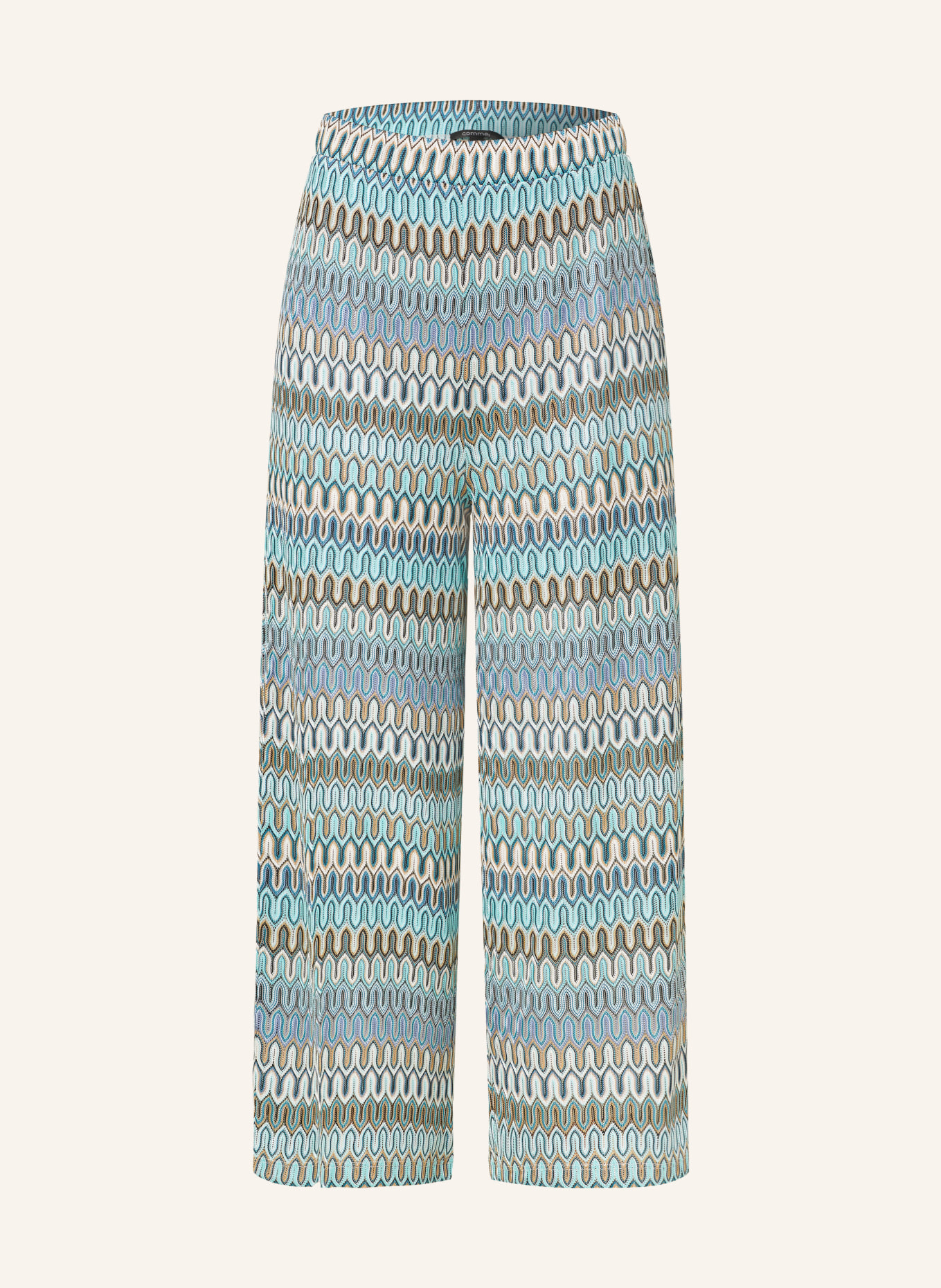 comma Knit culottes, Color: TURQUOISE/ WHITE/ DARK BLUE (Image 1)