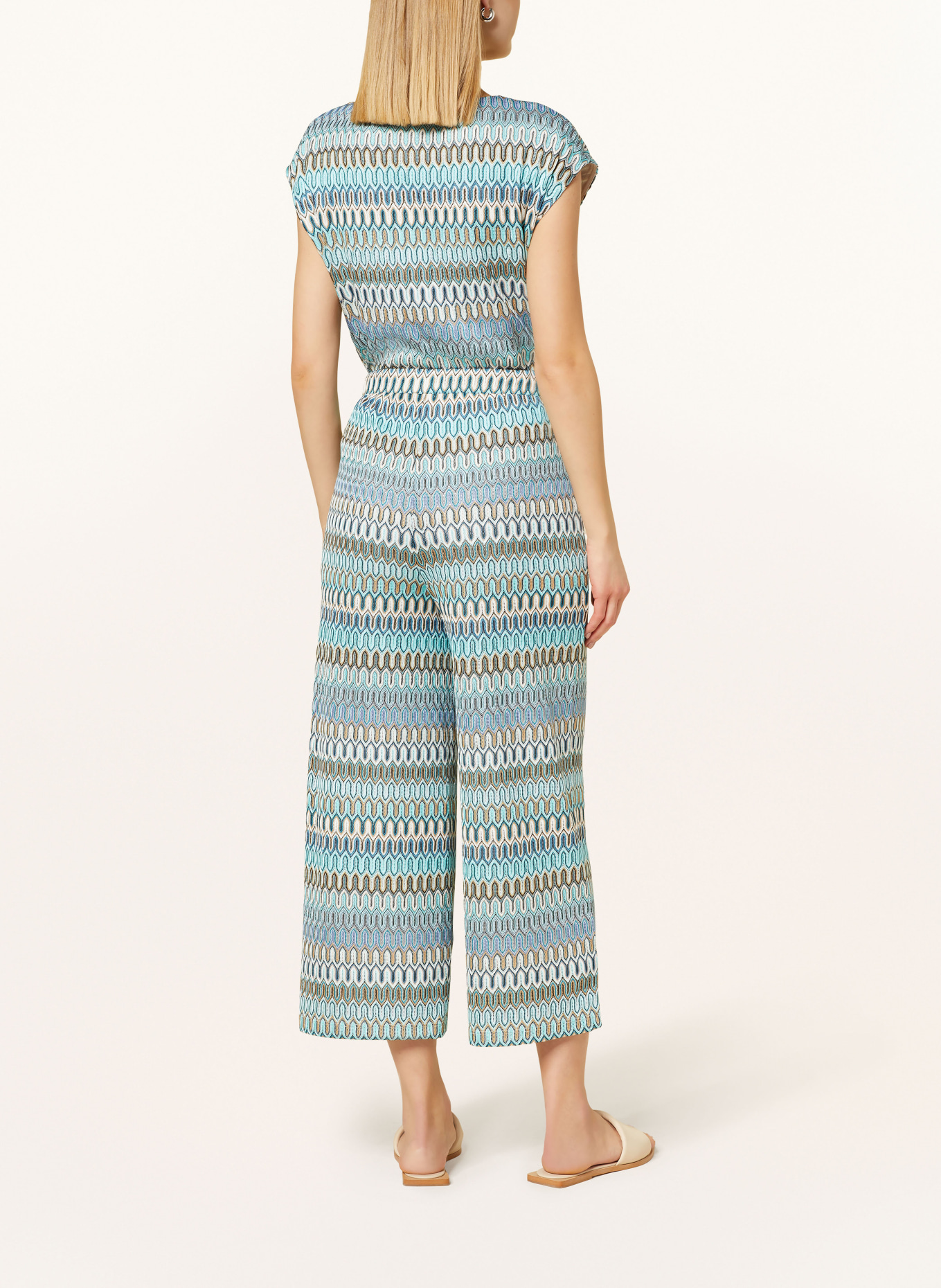 comma Knit culottes, Color: TURQUOISE/ WHITE/ DARK BLUE (Image 3)