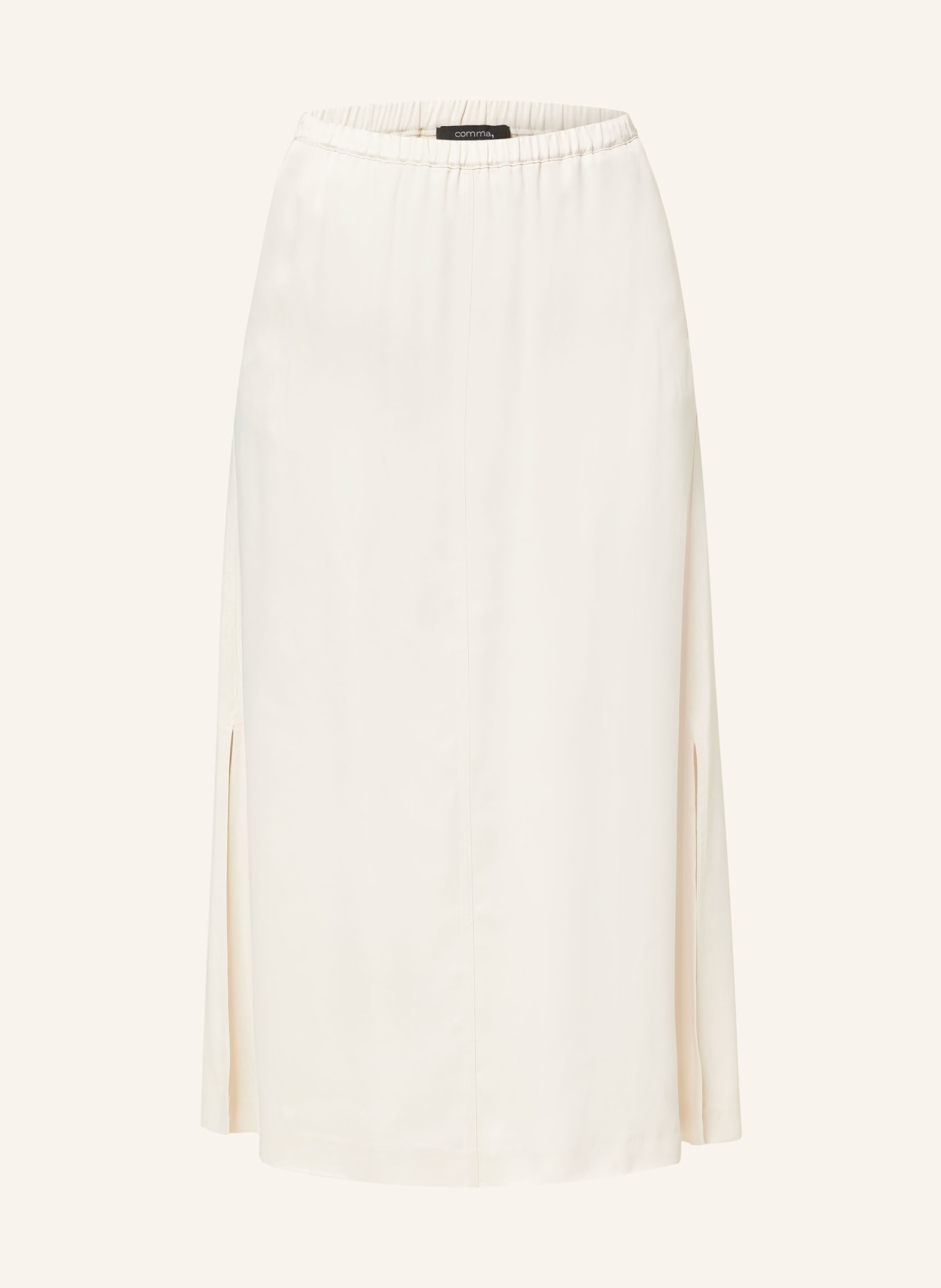 comma Satin skirt, Color: CREAM (Image 1)