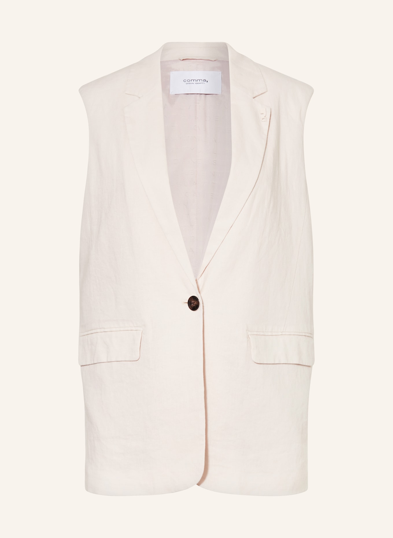 comma casual identity Waistcoat with linen, Color: ROSE (Image 1)