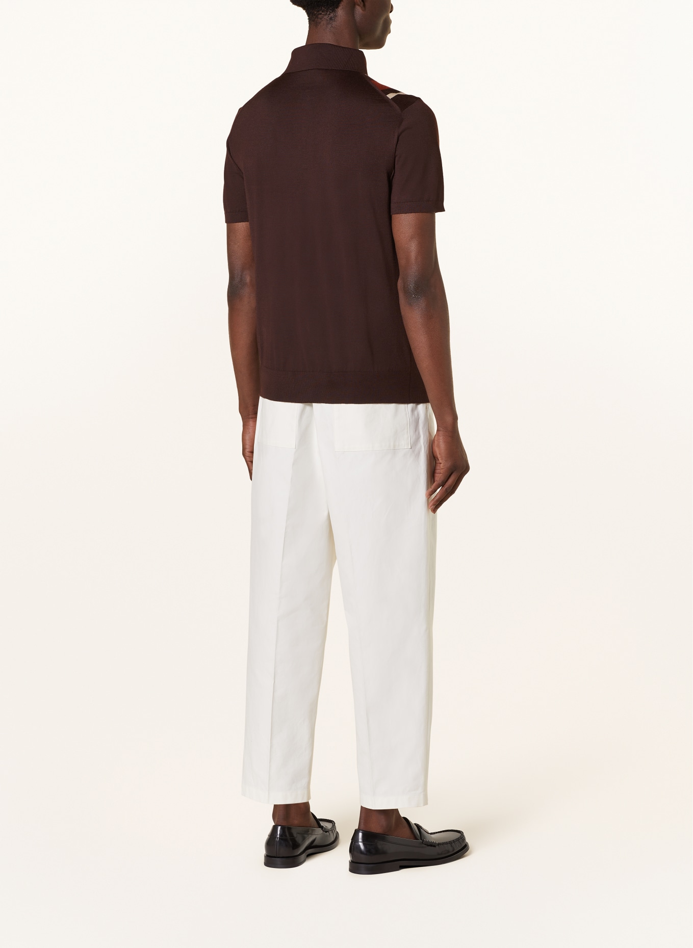 DOLCE & GABBANA Strick-Poloshirt Slim Fit aus Cashmere mit Seide, Farbe: BRAUN/ BLAU/ ORANGE (Bild 3)