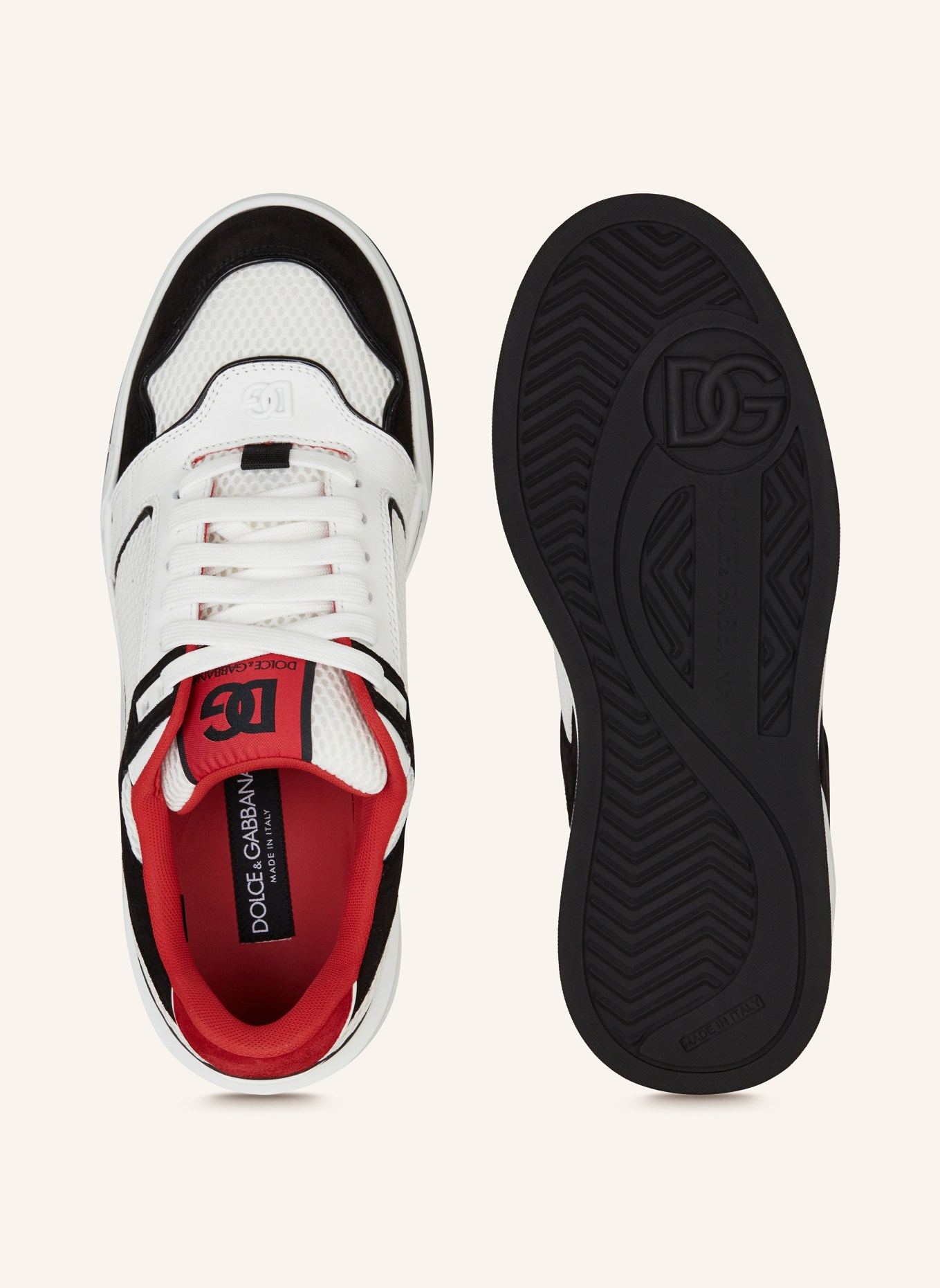 DOLCE & GABBANA Sneakers NEW ROMA, Color: WHITE/ BLACK/ RED (Image 5)