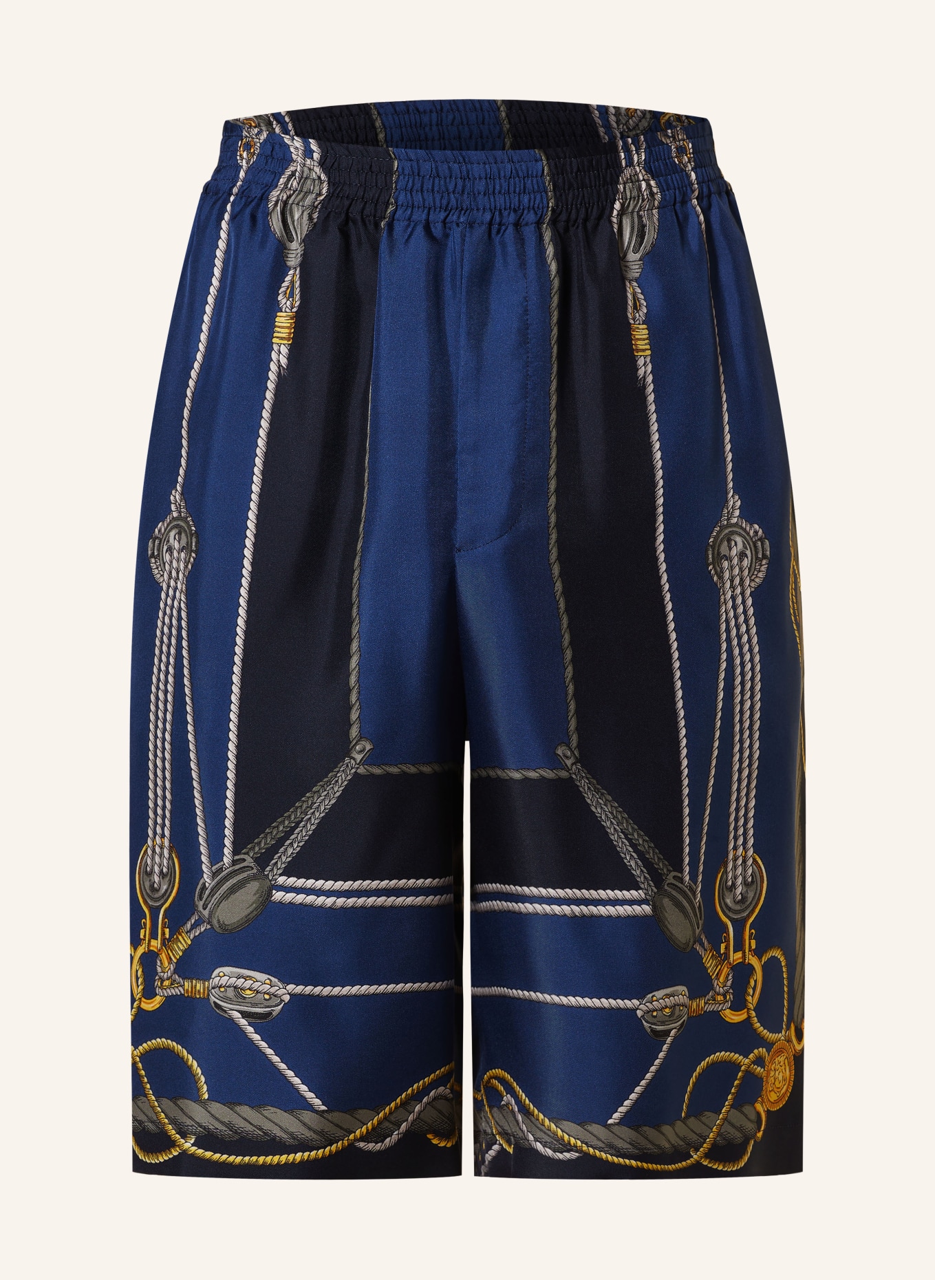 VERSACE Hedvábné šortky, Barva: MODRÁ/ ŽLUTÁ/ ČERNOŠEDÁ (Obrázek 1)