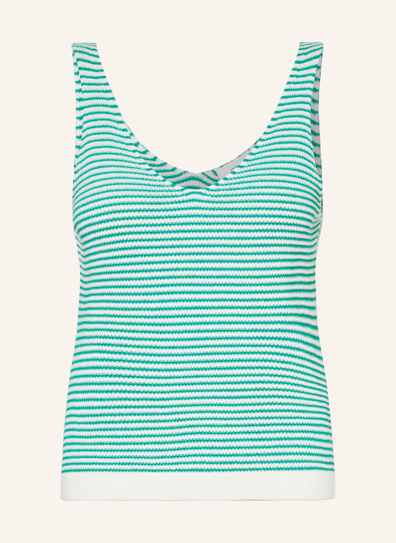 comma casual identity Sweater vest, Color: GREEN/ WHITE (Image 1)