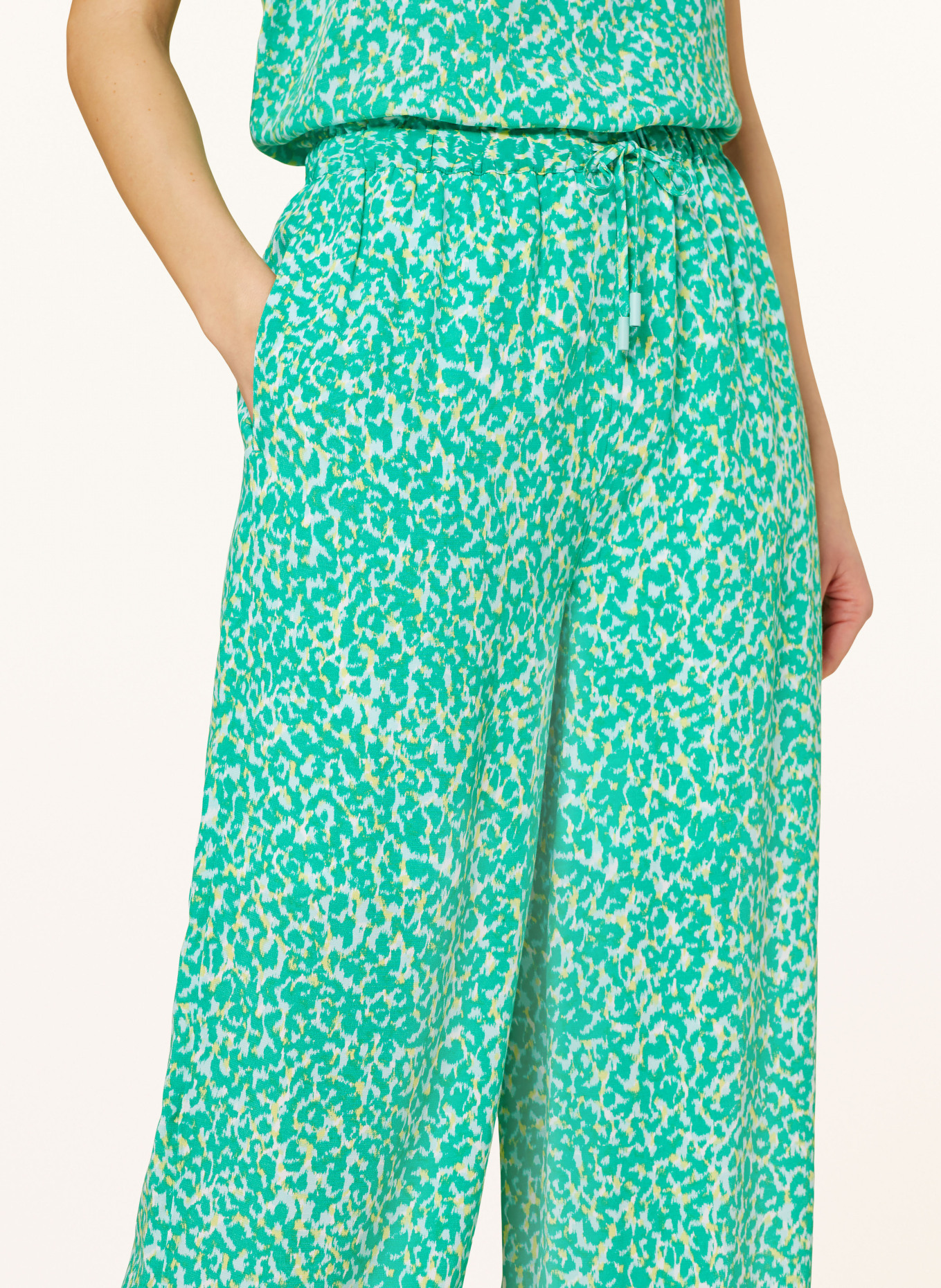 comma casual identity Culottes, Color: GREEN/ LIGHT GREEN/ YELLOW (Image 5)