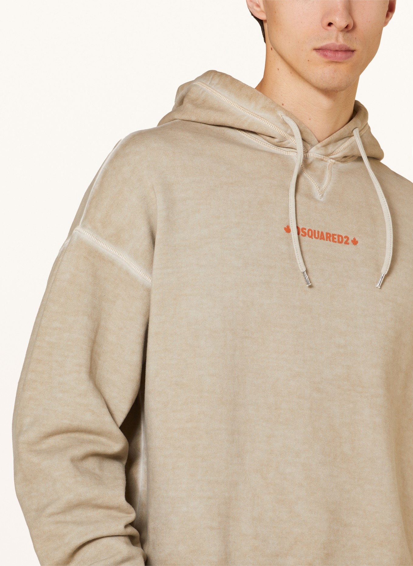 DSQUARED2 Oversized hoodie, Color: BEIGE (Image 5)