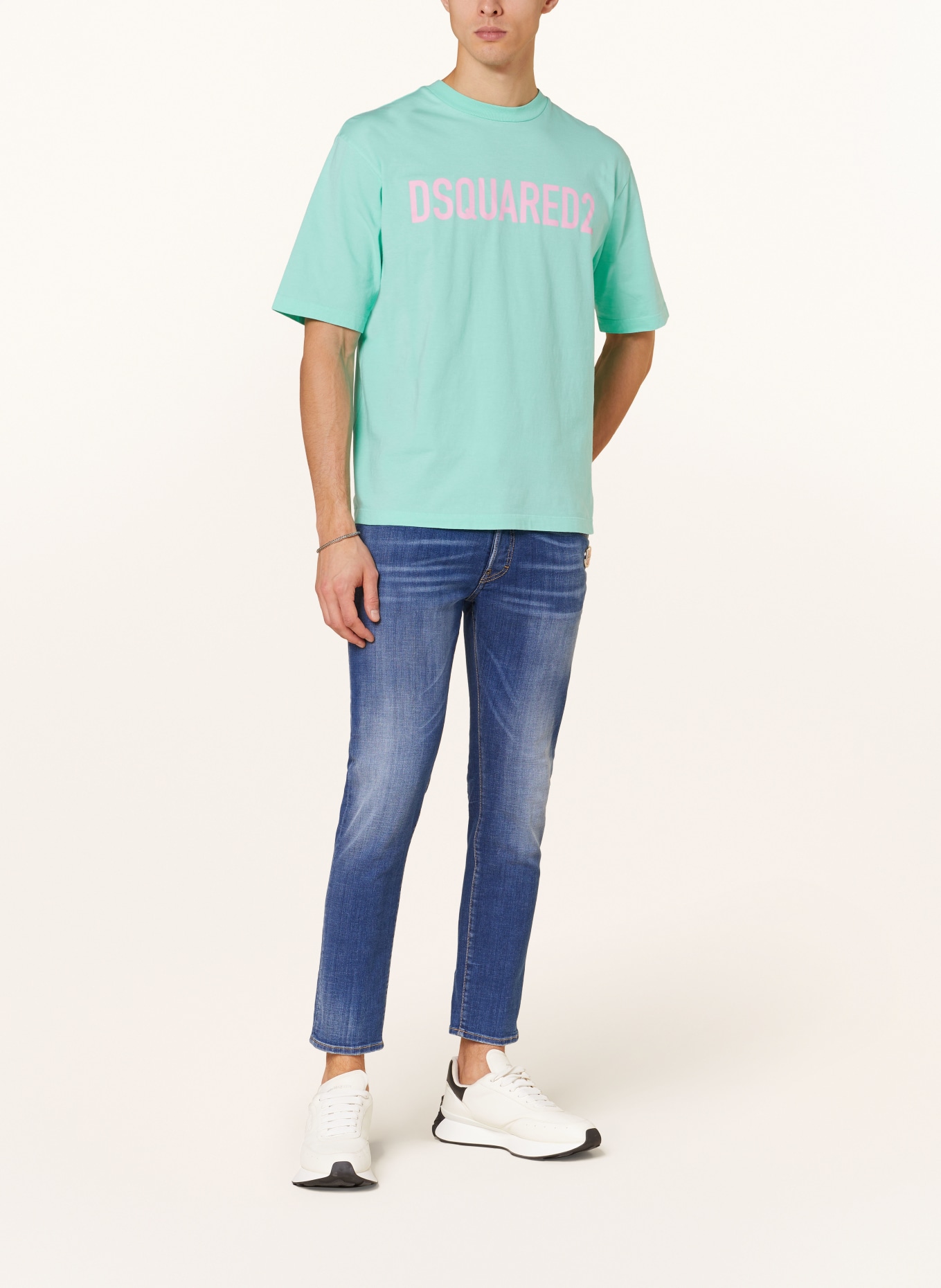 DSQUARED2 T-shirt, Color: TURQUOISE/ PINK (Image 2)