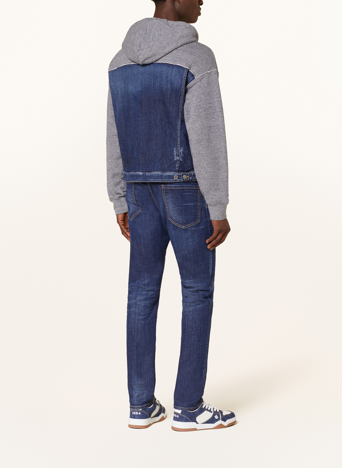 DSQUARED2 Denim jacket in mixed materials, Color: GRAY/ BLUE (Image 3)