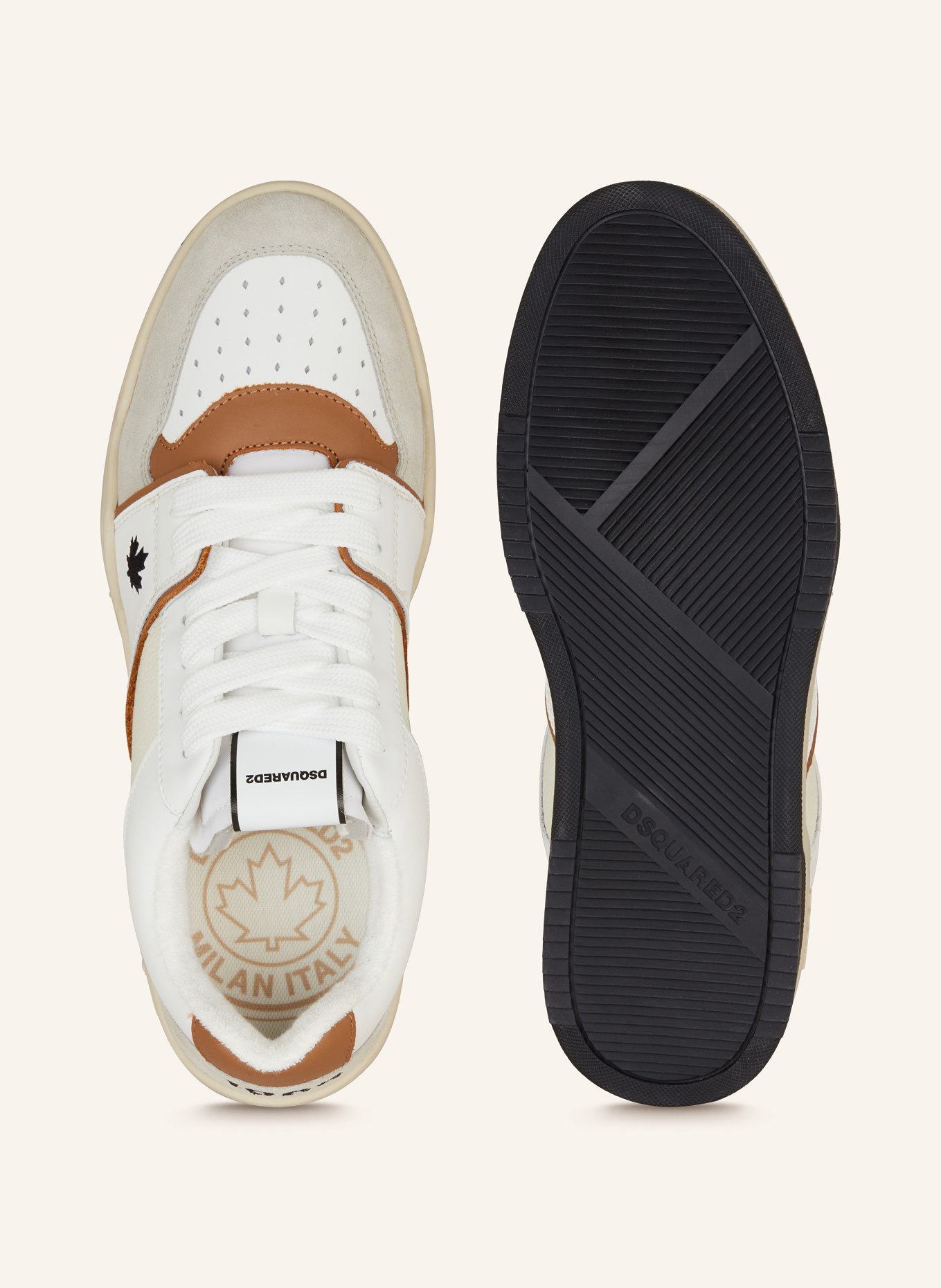 DSQUARED2 Sneakers SPIKE, Color: WHITE/ COGNAC/ CREAM (Image 5)