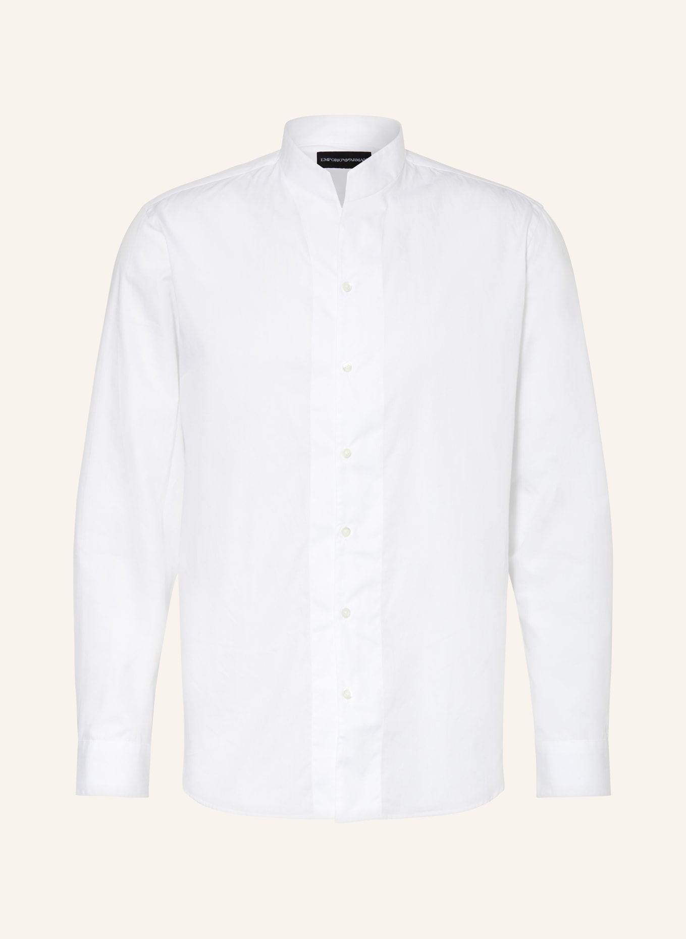EMPORIO ARMANI Shirt modern fit with stand-up collar, Color: WHITE (Image 1)