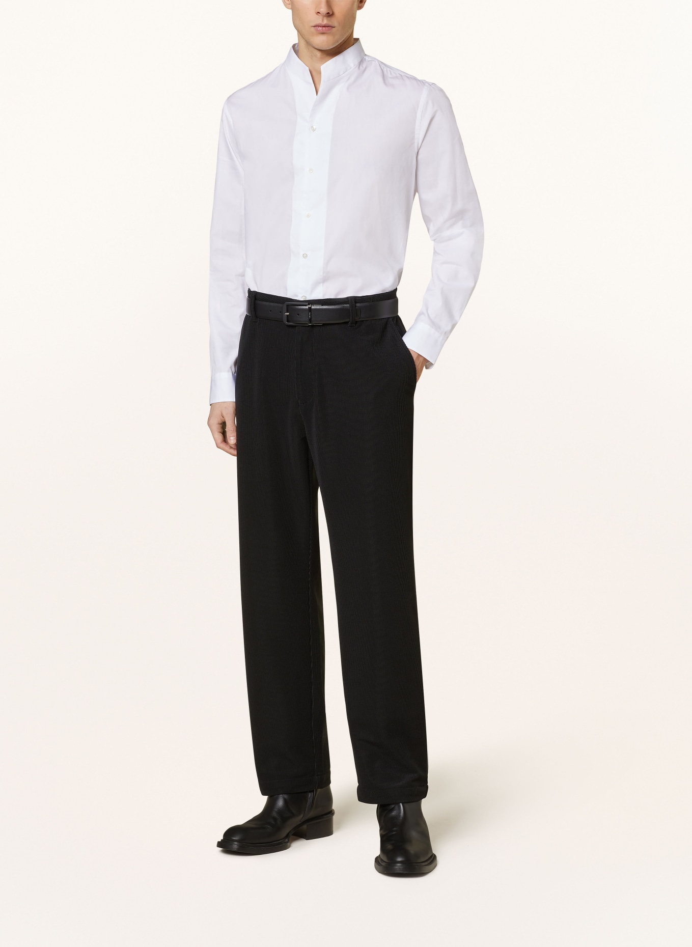 EMPORIO ARMANI Hemd Modern Fit mit Stehkragen, Farbe: WEISS (Bild 2)