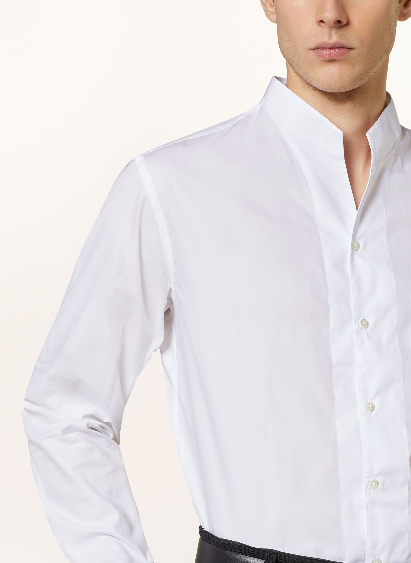 EMPORIO ARMANI Shirt modern fit with stand-up collar, Color: WHITE (Image 4)