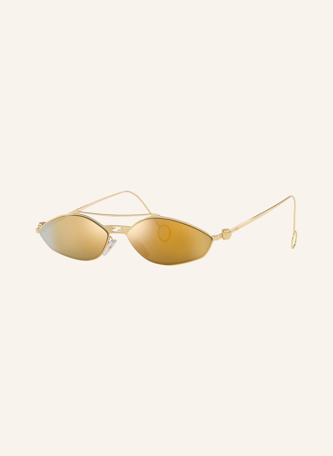 FENDI Sunglasses FN000734 BAGUETTE: 2300D1 - GOLD/BROWN MIRRORED