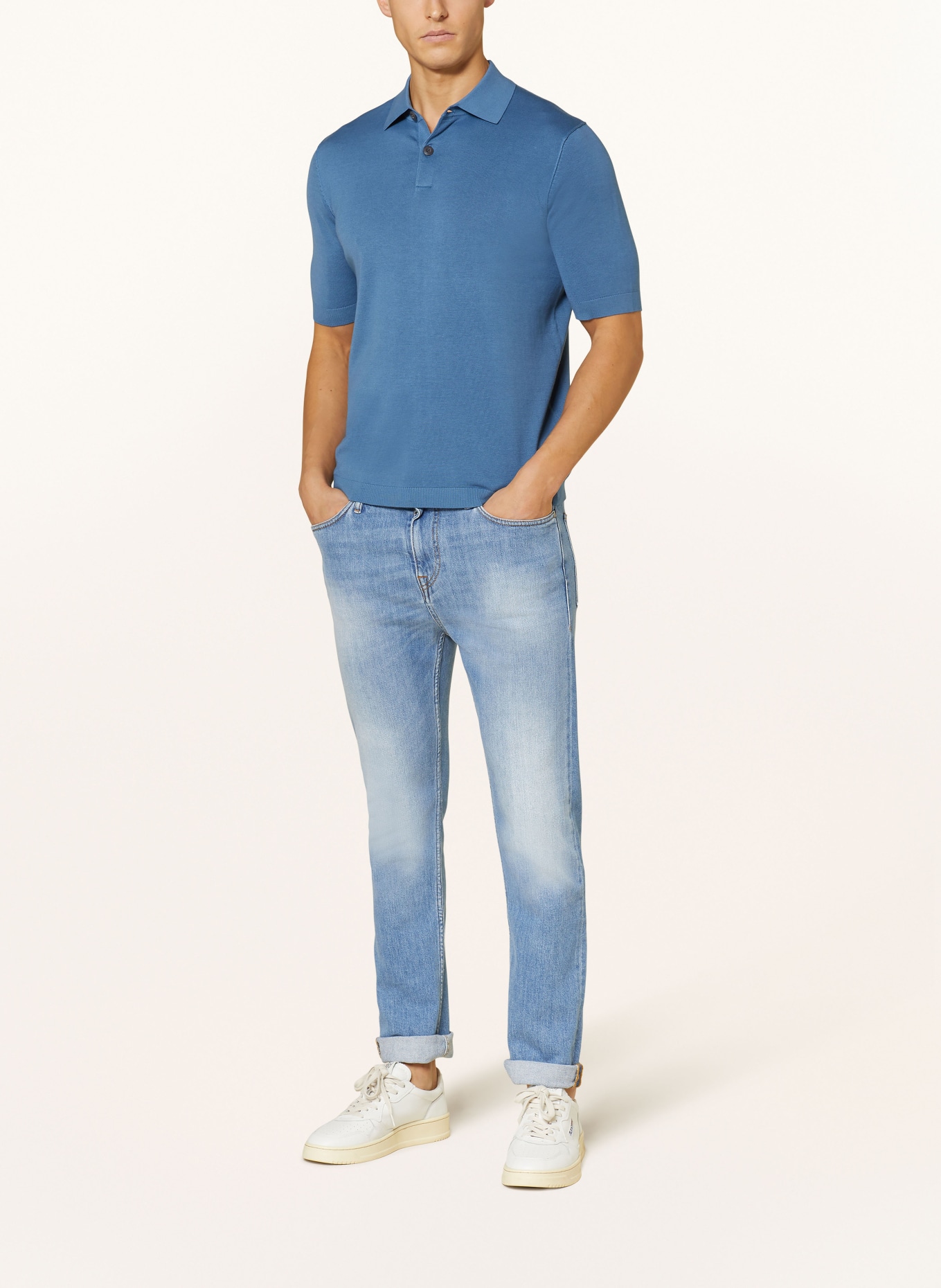 Marc O'Polo Strick-Poloshirt, Farbe: BLAU (Bild 2)