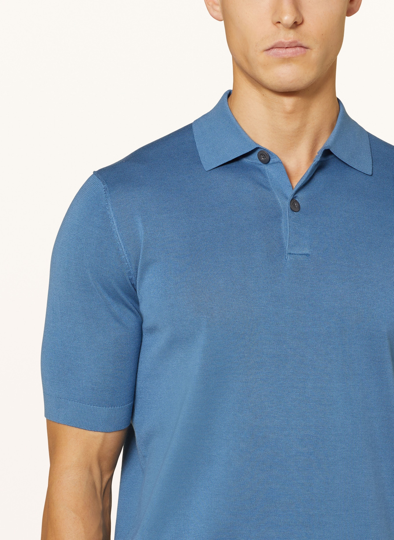 Marc O'Polo Strick-Poloshirt, Farbe: BLAU (Bild 4)