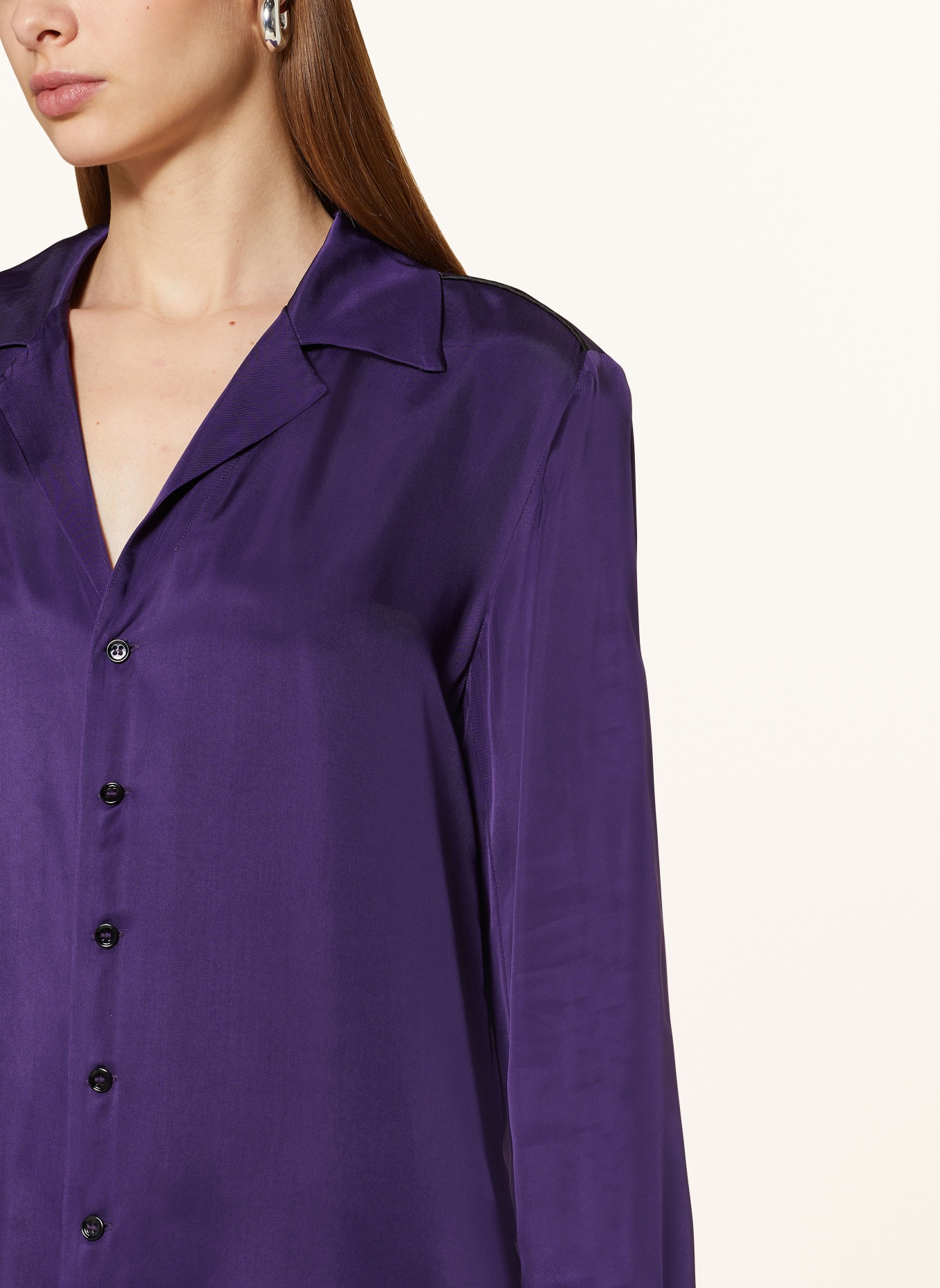VANILIA Satin blouse, Color: DARK PURPLE (Image 4)