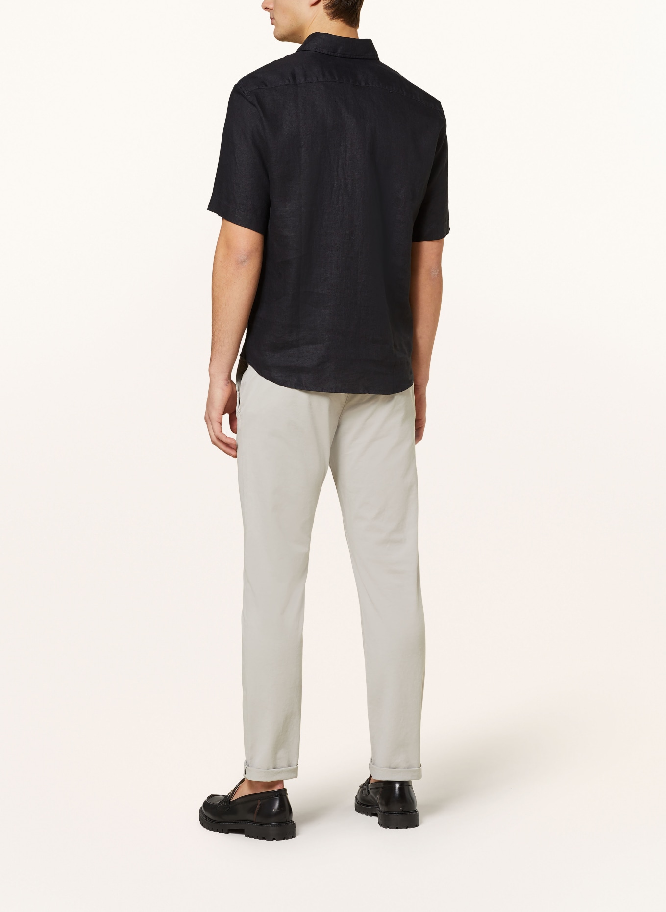 Marc O'Polo Short sleeve shirt regular fit made of linen, Color: BLACK (Image 3)