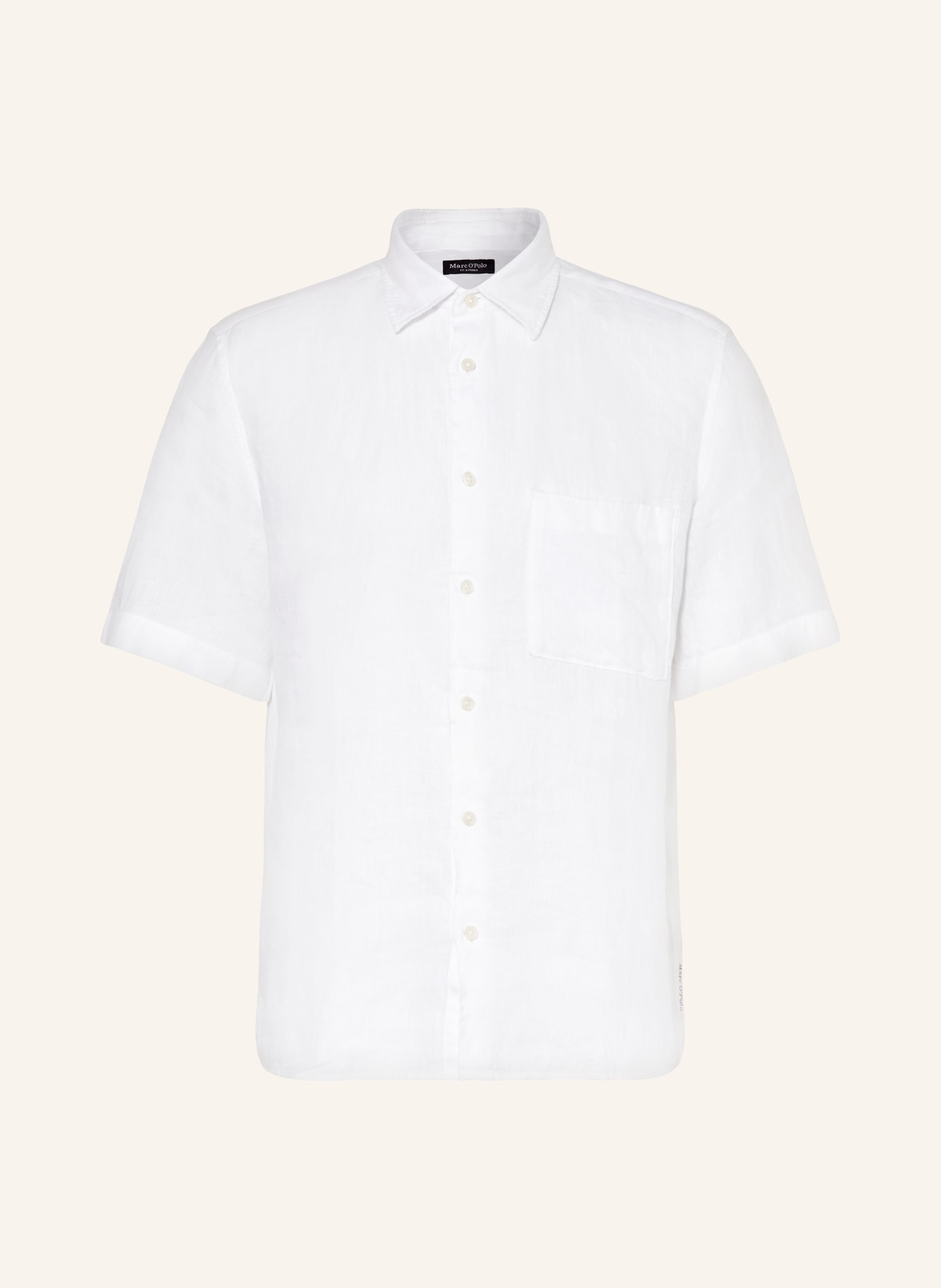 Marc O'Polo Short sleeve shirt regular fit made of linen, Color: WHITE (Image 1)