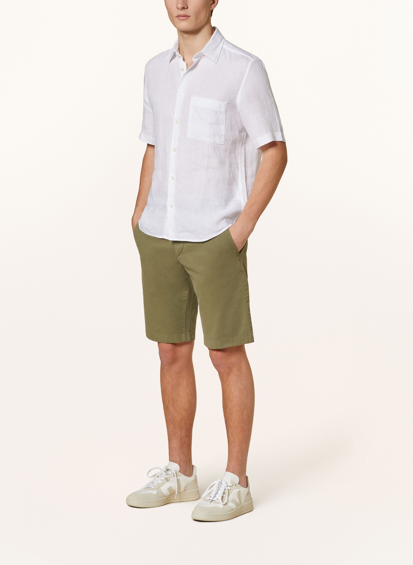 Marc O'Polo Lněná košile s krátkým rukávem Regular Fit, Barva: BÍLÁ (Obrázek 2)