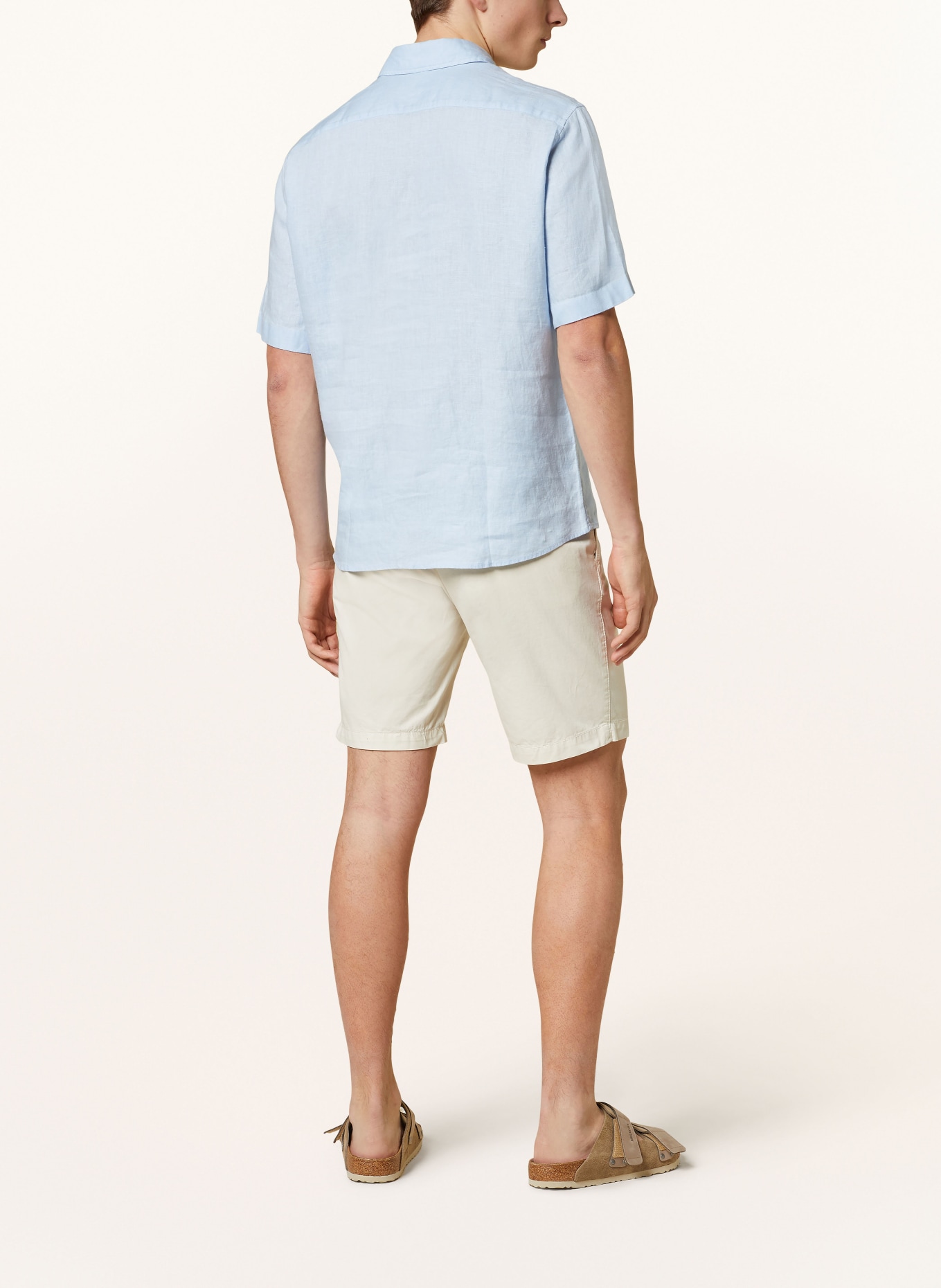 Marc O'Polo Short sleeve shirt regular fit made of linen, Color: LIGHT BLUE (Image 3)