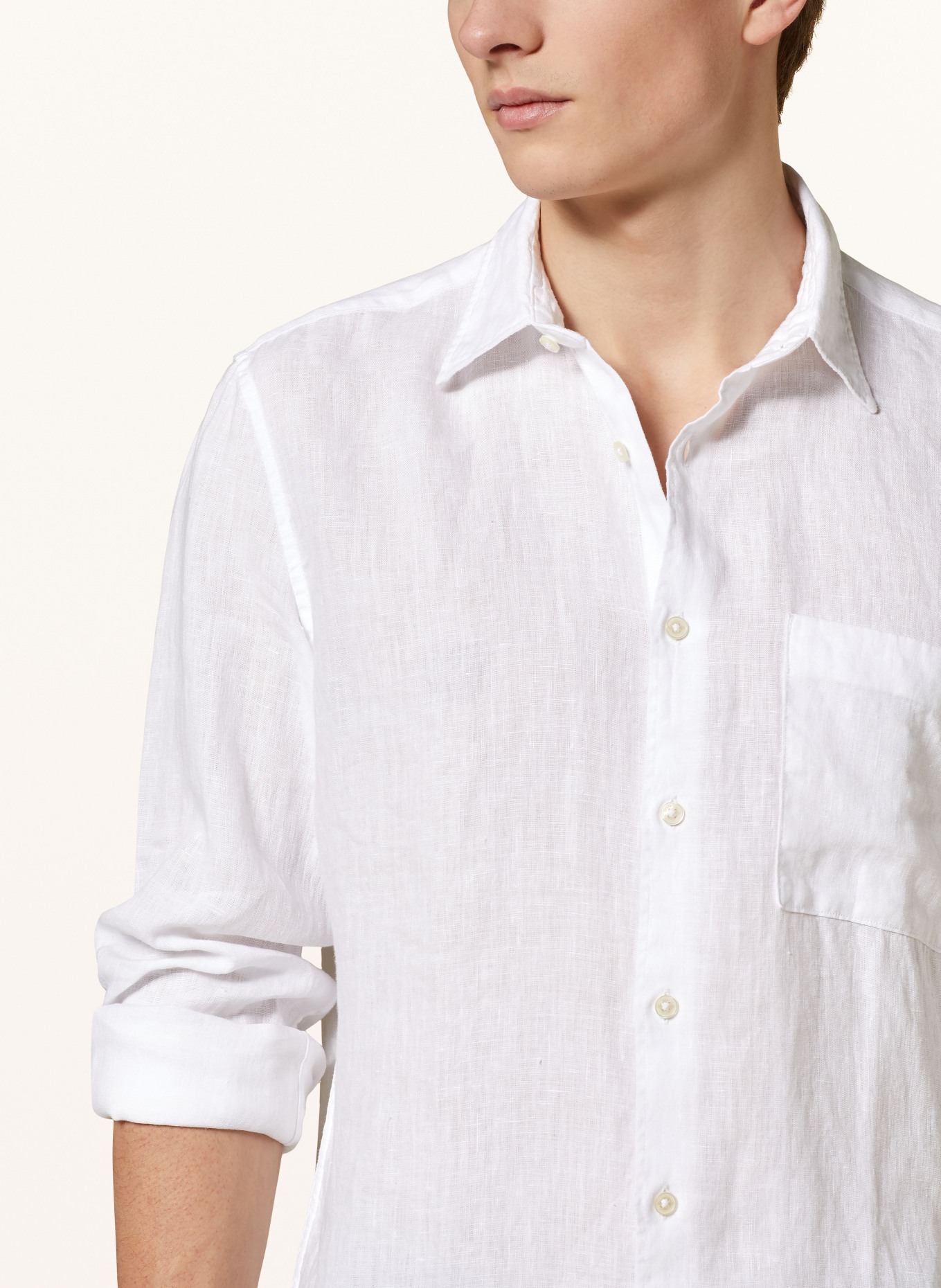 Marc O'Polo Linen shirt regular fit, Color: WHITE (Image 4)