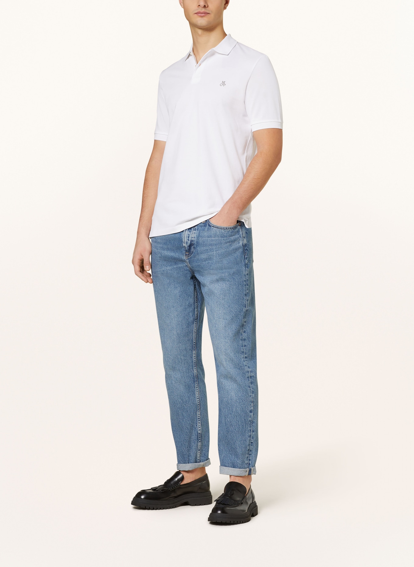 Marc O'Polo Piqué polo shirt regular fit, Color: WHITE (Image 2)