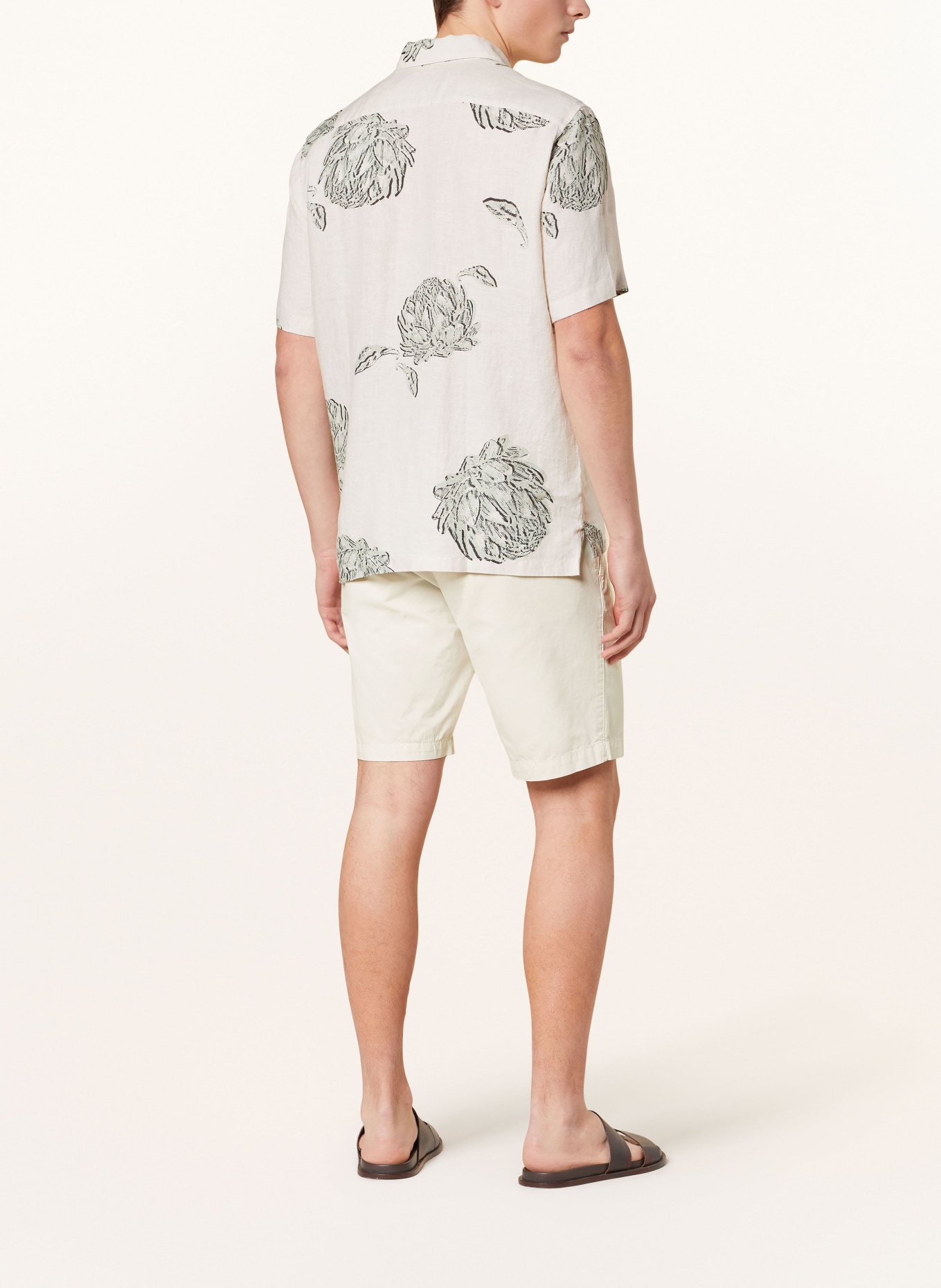 Marc O'Polo Lněná košile s krátkým rukávem Regular Fit, Barva: BÍLÁ/ ZELENÁ/ ČERNÁ (Obrázek 3)