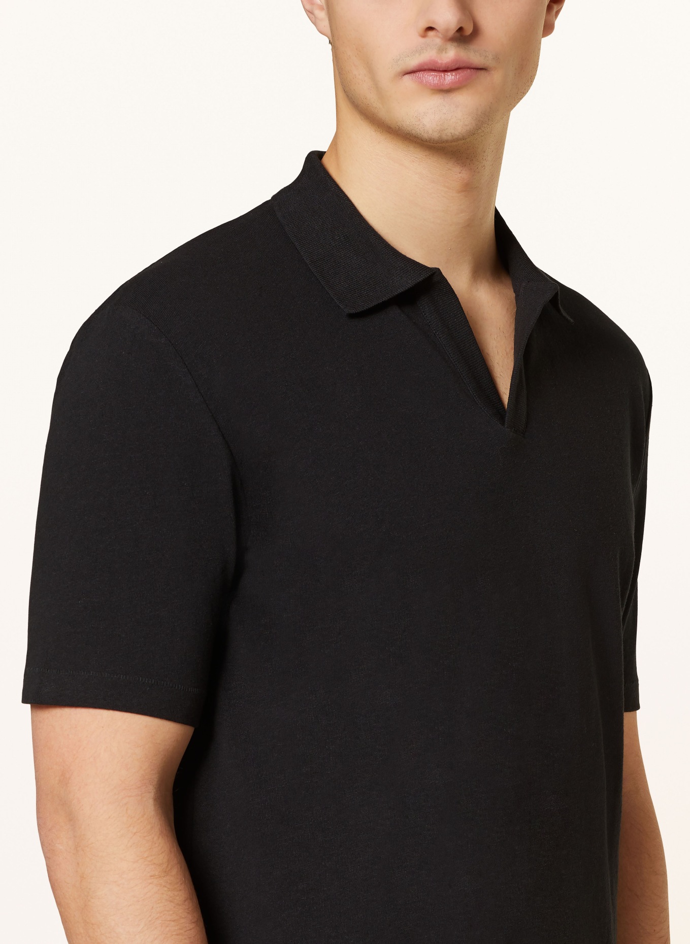 Marc O'Polo Knitted polo shirt regular fit, Color: BLACK (Image 4)