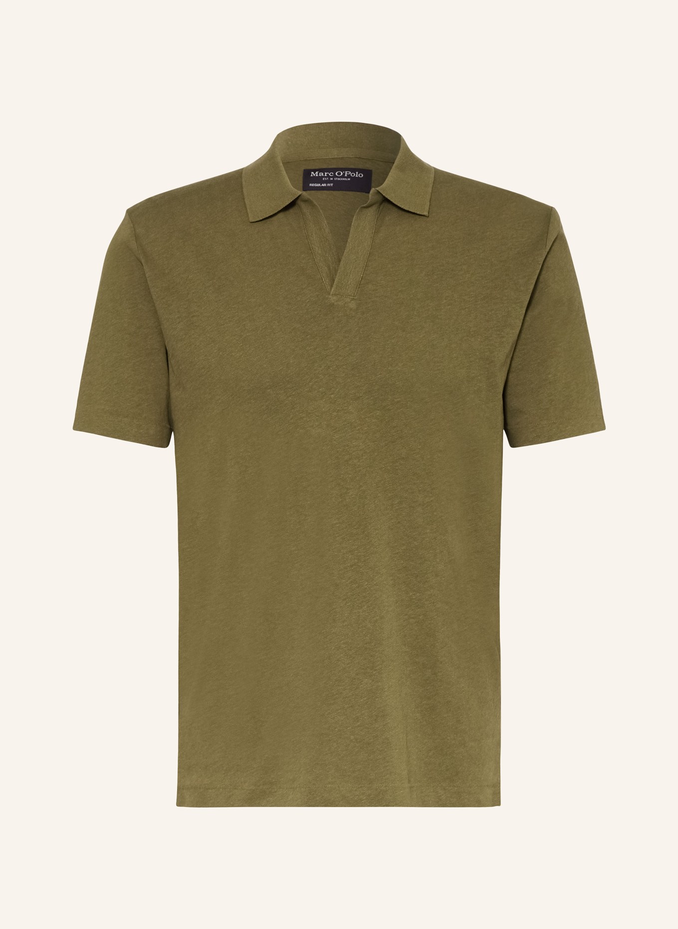 Marc O'Polo Knitted polo shirt regular fit, Color: OLIVE (Image 1)