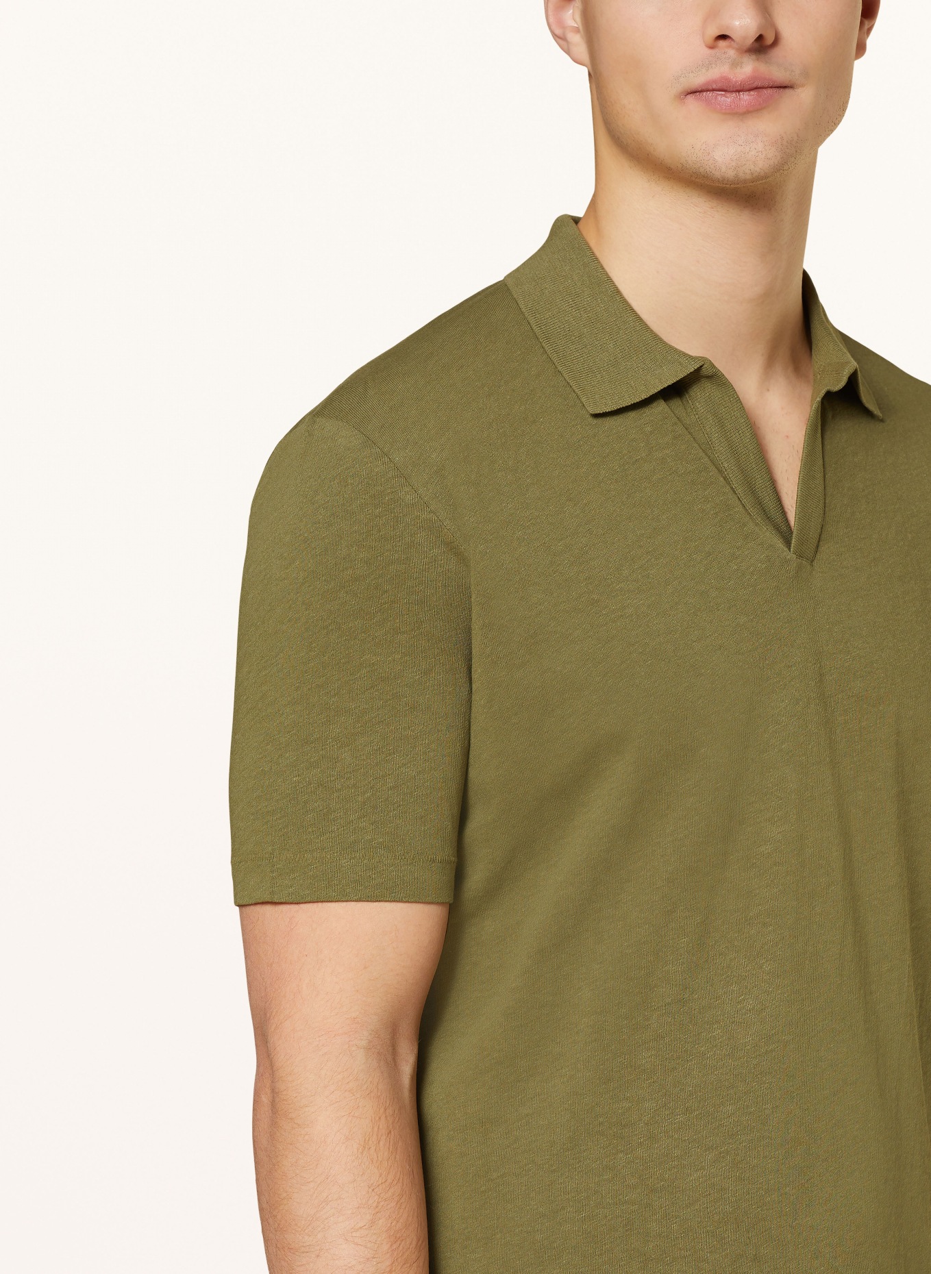 Marc O'Polo Knitted polo shirt regular fit, Color: OLIVE (Image 4)