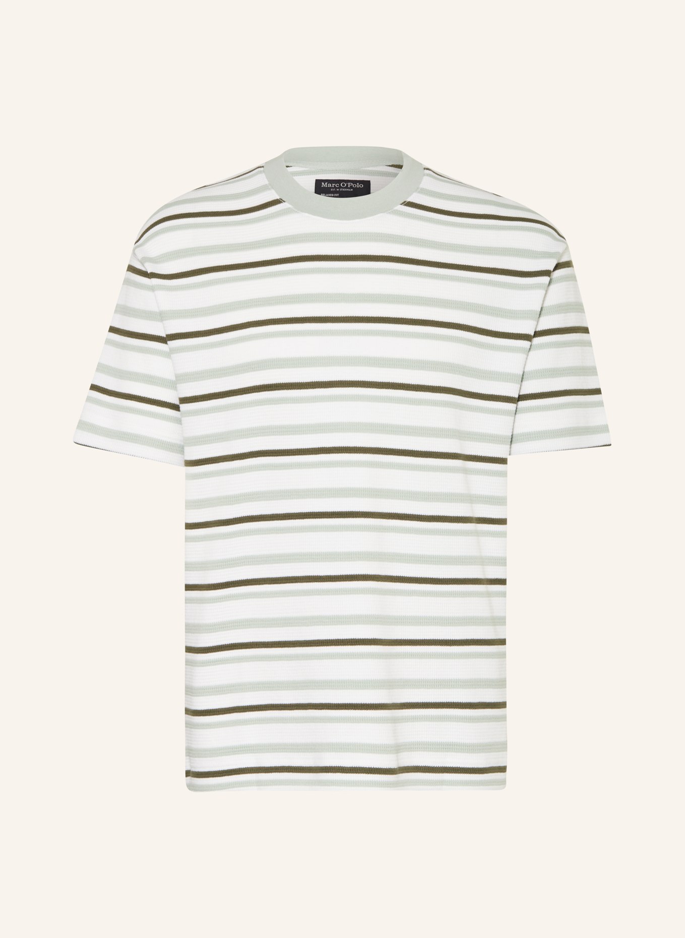 Marc O'Polo T-shirt, Color: WHITE/ MINT/ KHAKI (Image 1)