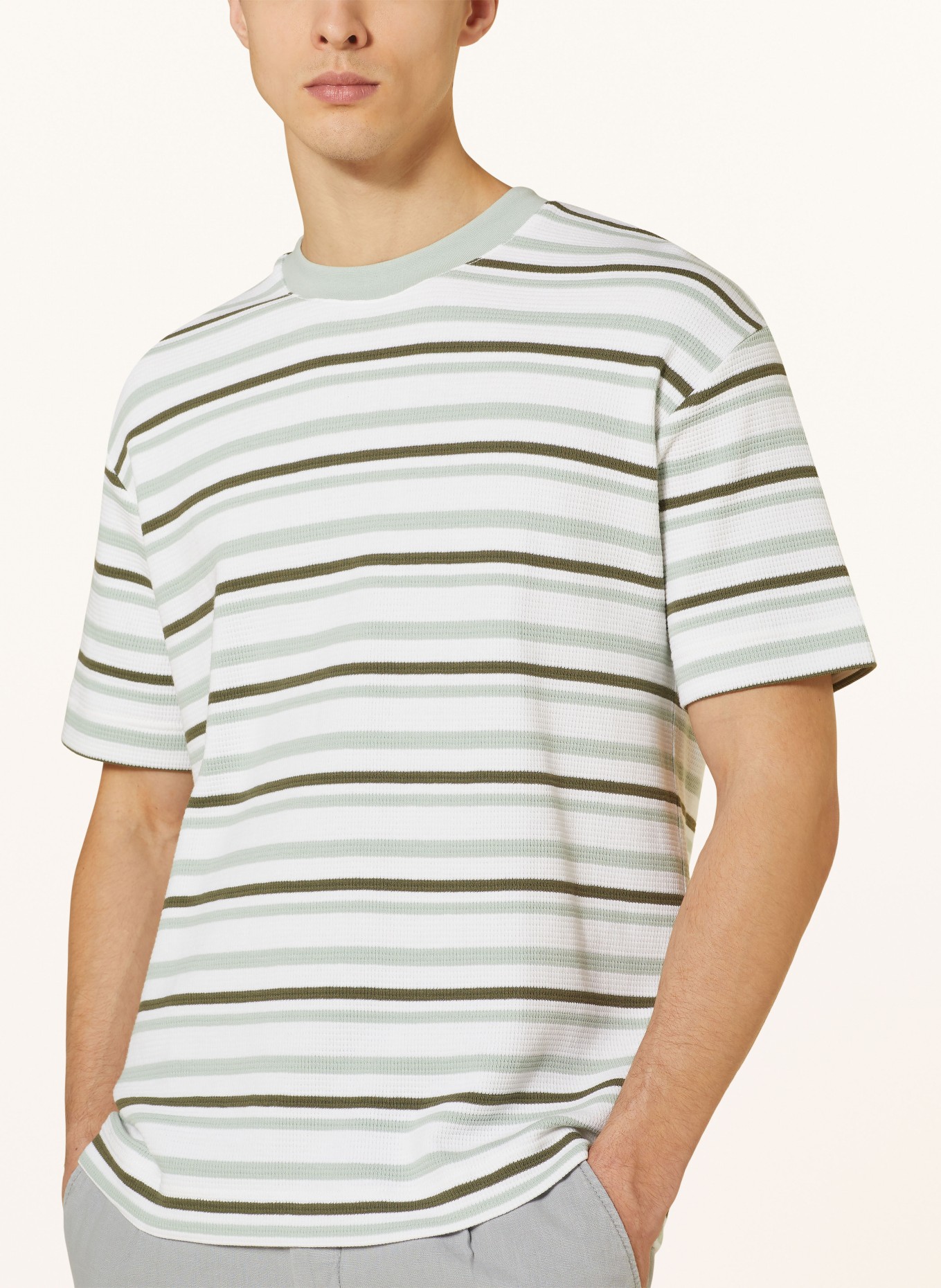 Marc O'Polo T-Shirt, Farbe: WEISS/ MINT/ KHAKI (Bild 4)